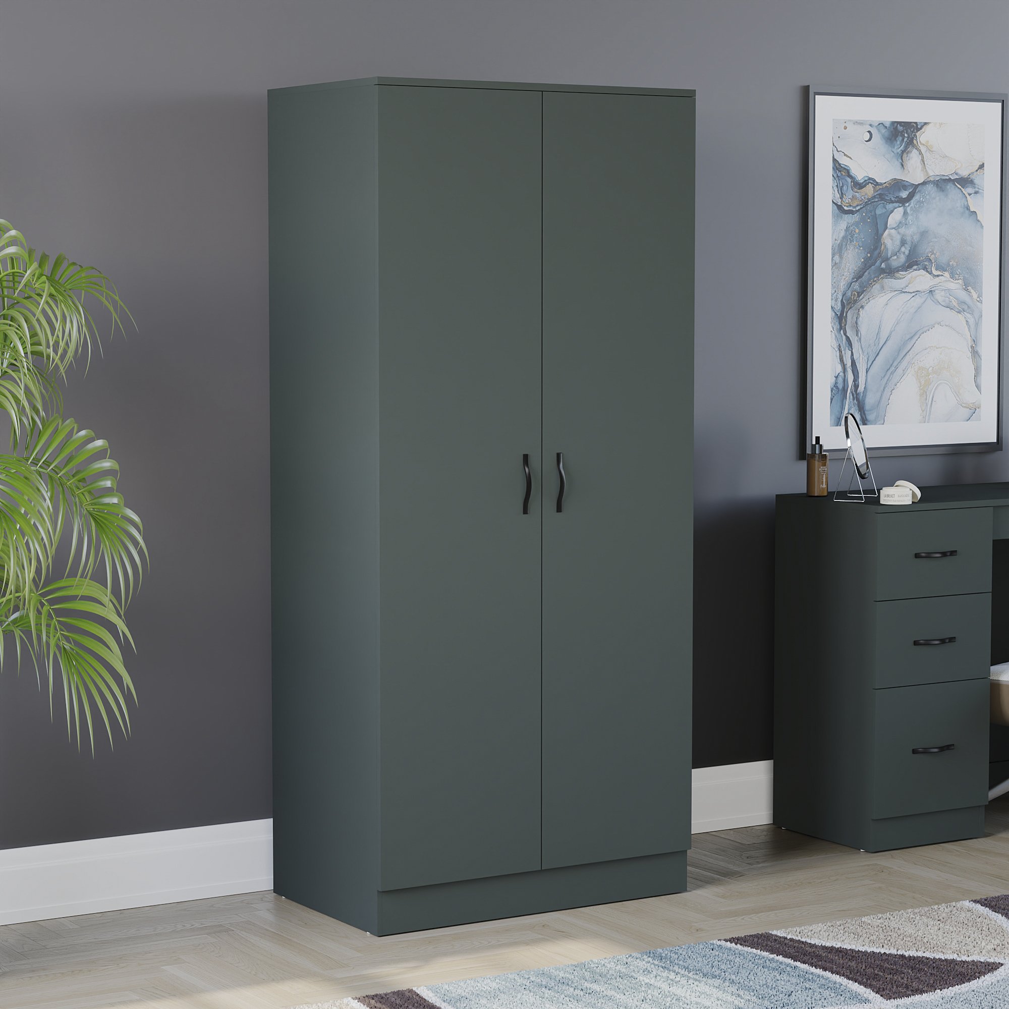 Vida Designs Riano 2 Door Wardrobe - Green