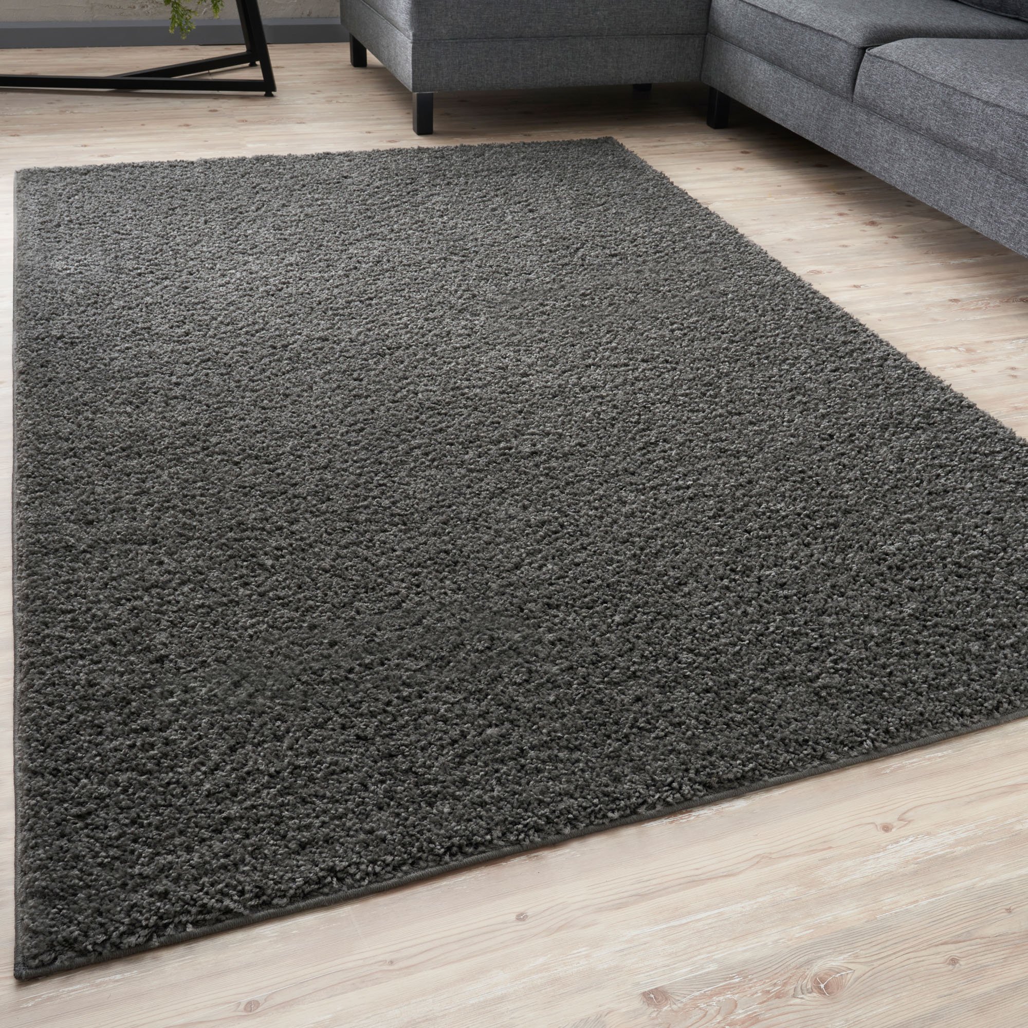 The Rugs Dark Grey Myshaggy Plain Shaggy Rug - 60 x 110cm