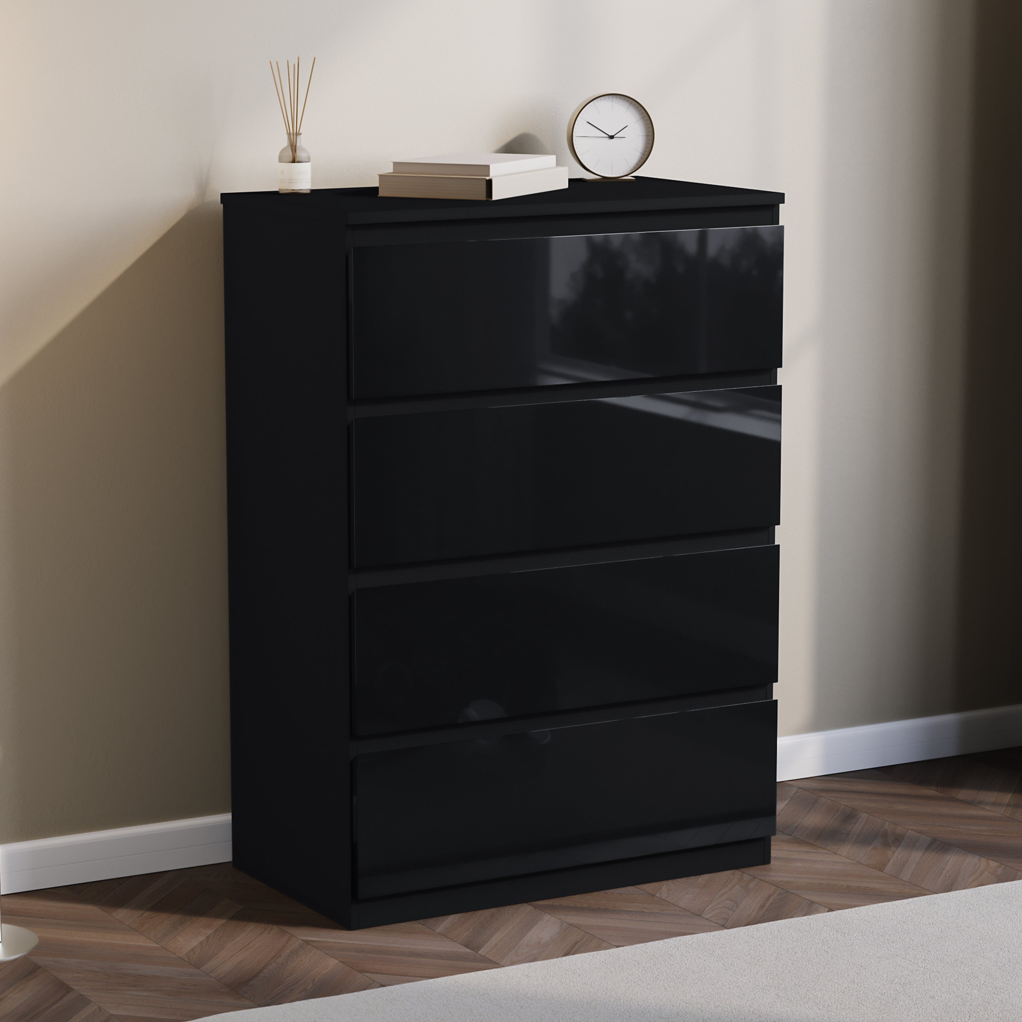Vida Designs Glinton 4 Drawer Chest  - Black