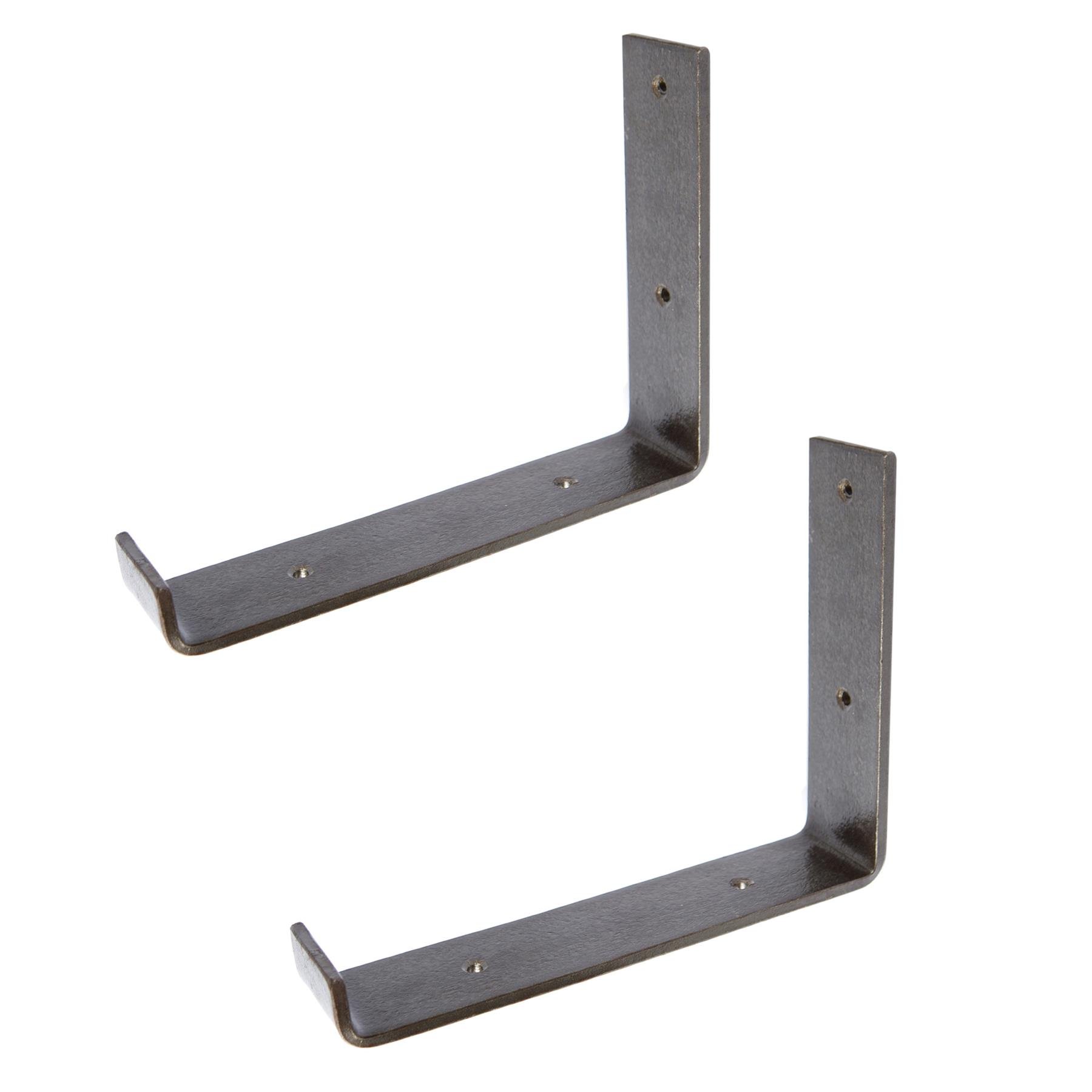Hammer & Tongs Scaffold Board Iron Shelf Bracket - Raw - Set of 2