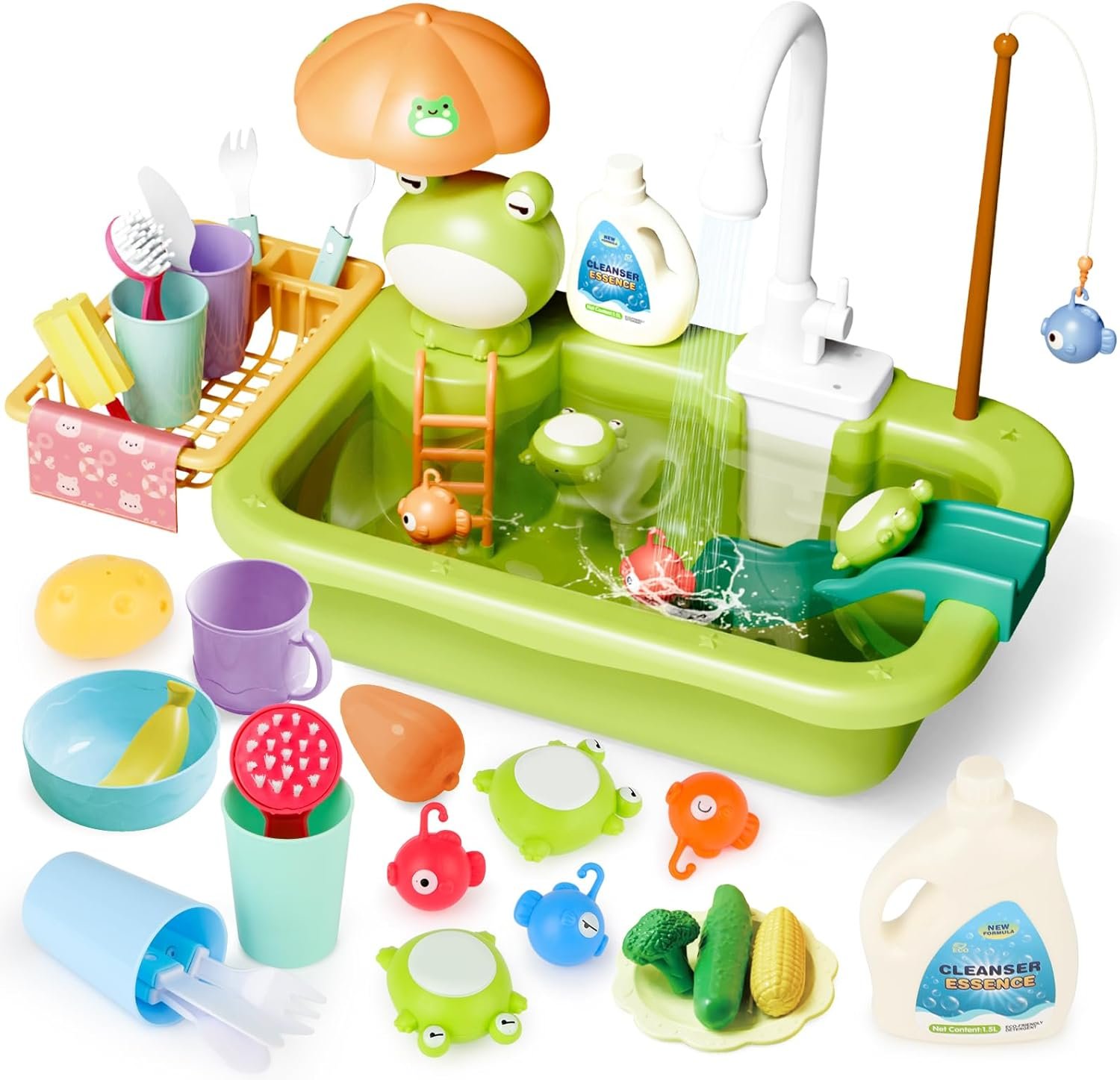 deAO Frog Kitchen Sink Playset - Green