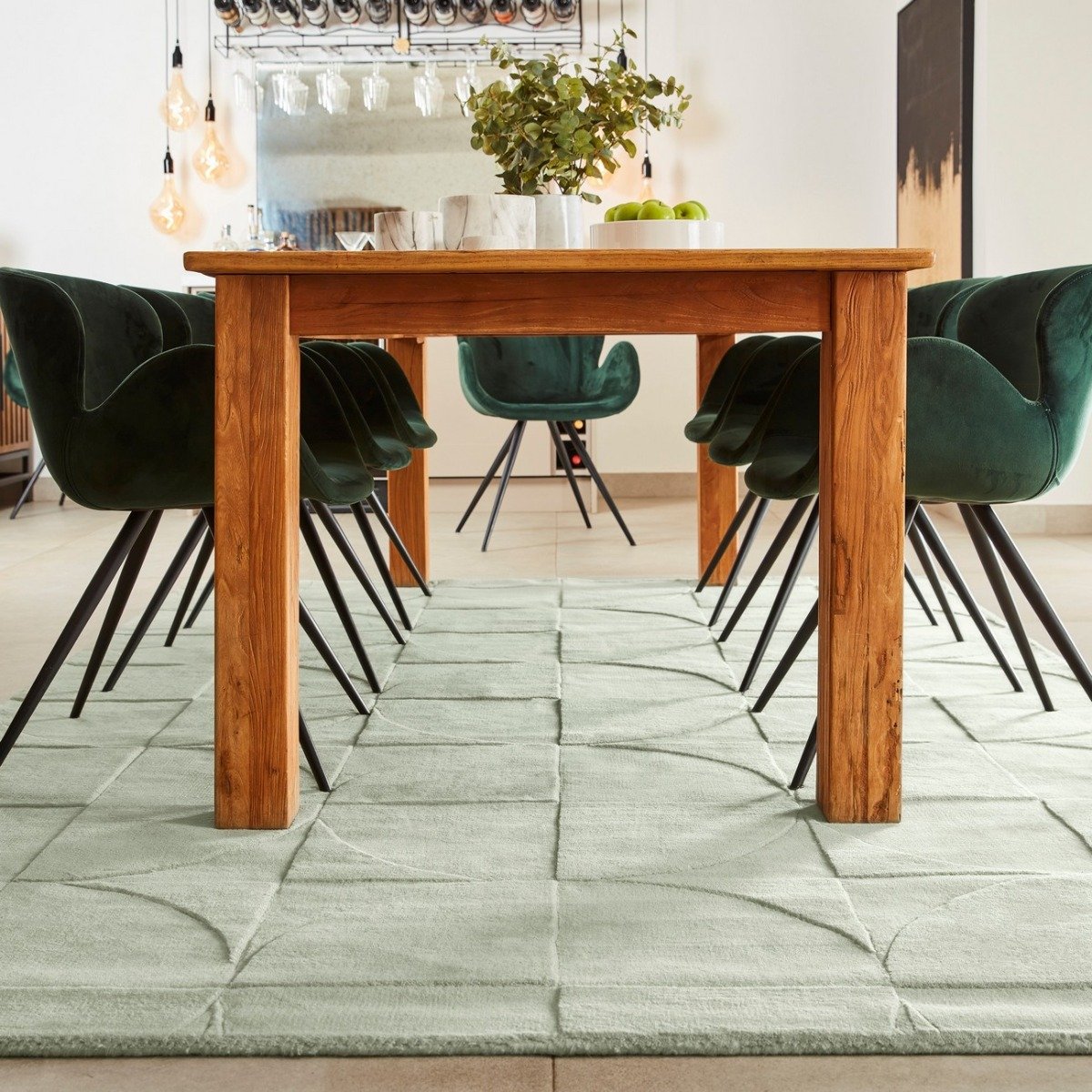 Mega Flooring Green Handmade Geometric Rug - 120 x 170cm