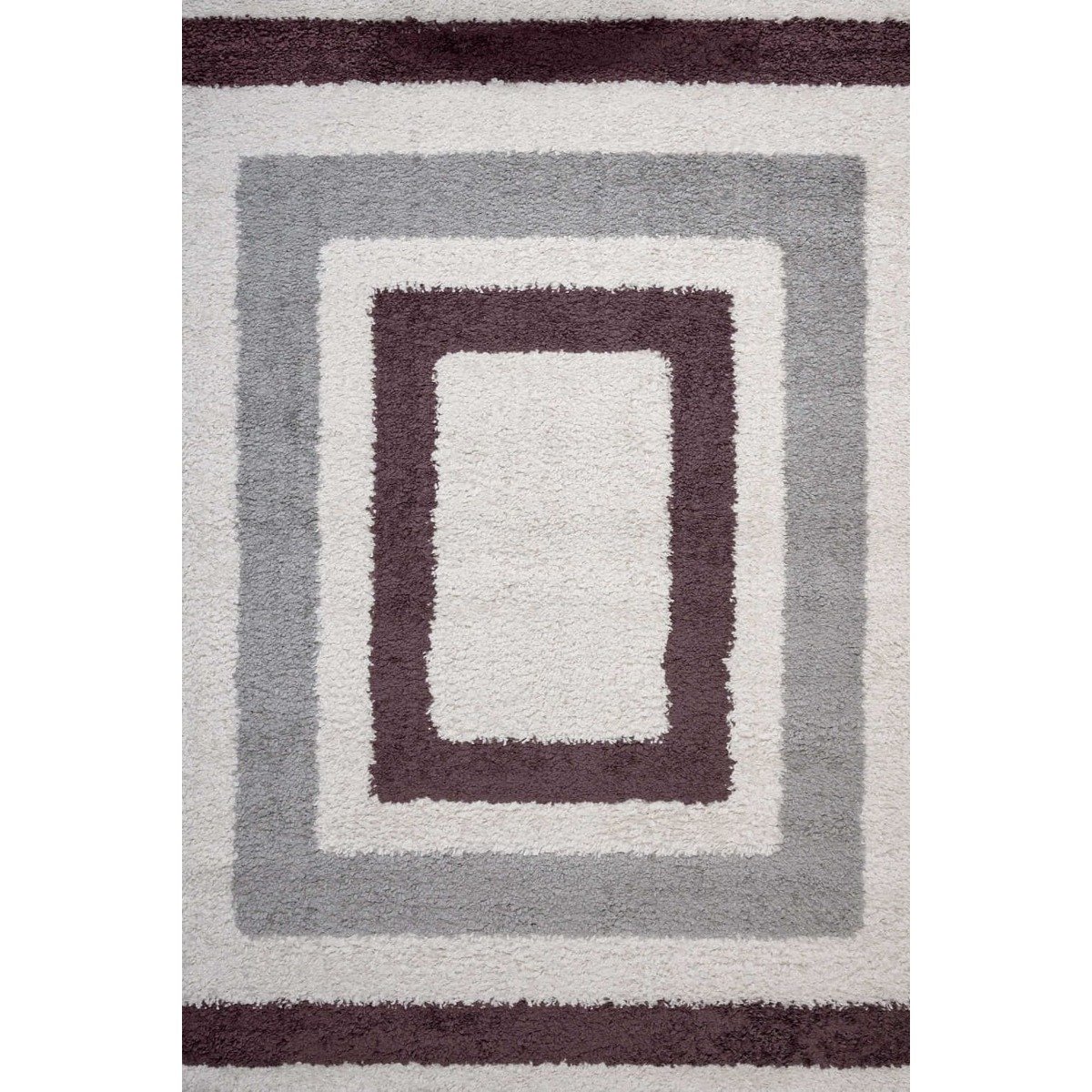 The Rugs Purple Moodi Border Shaggy Rug - 80 x 150cm