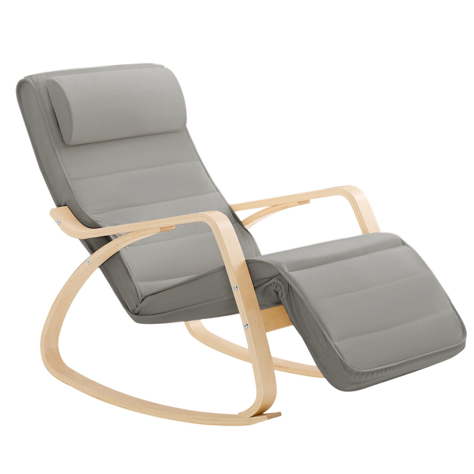 SoBuy Adjustable Footrest Rocking Chair - Dark Grey