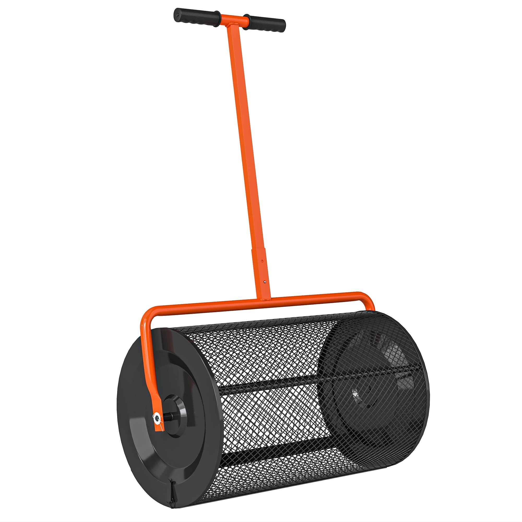 Outsunny Compost Spreader with Height Adjustable T Shaped Handle - Orange