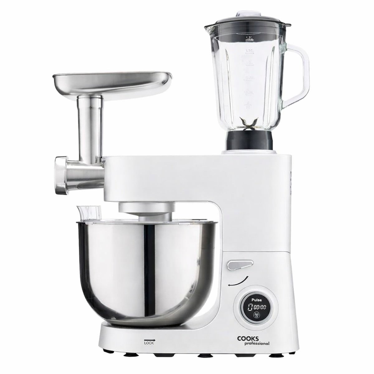 Cooks Professional Multifunction 8L Digital Stand Mixer - White