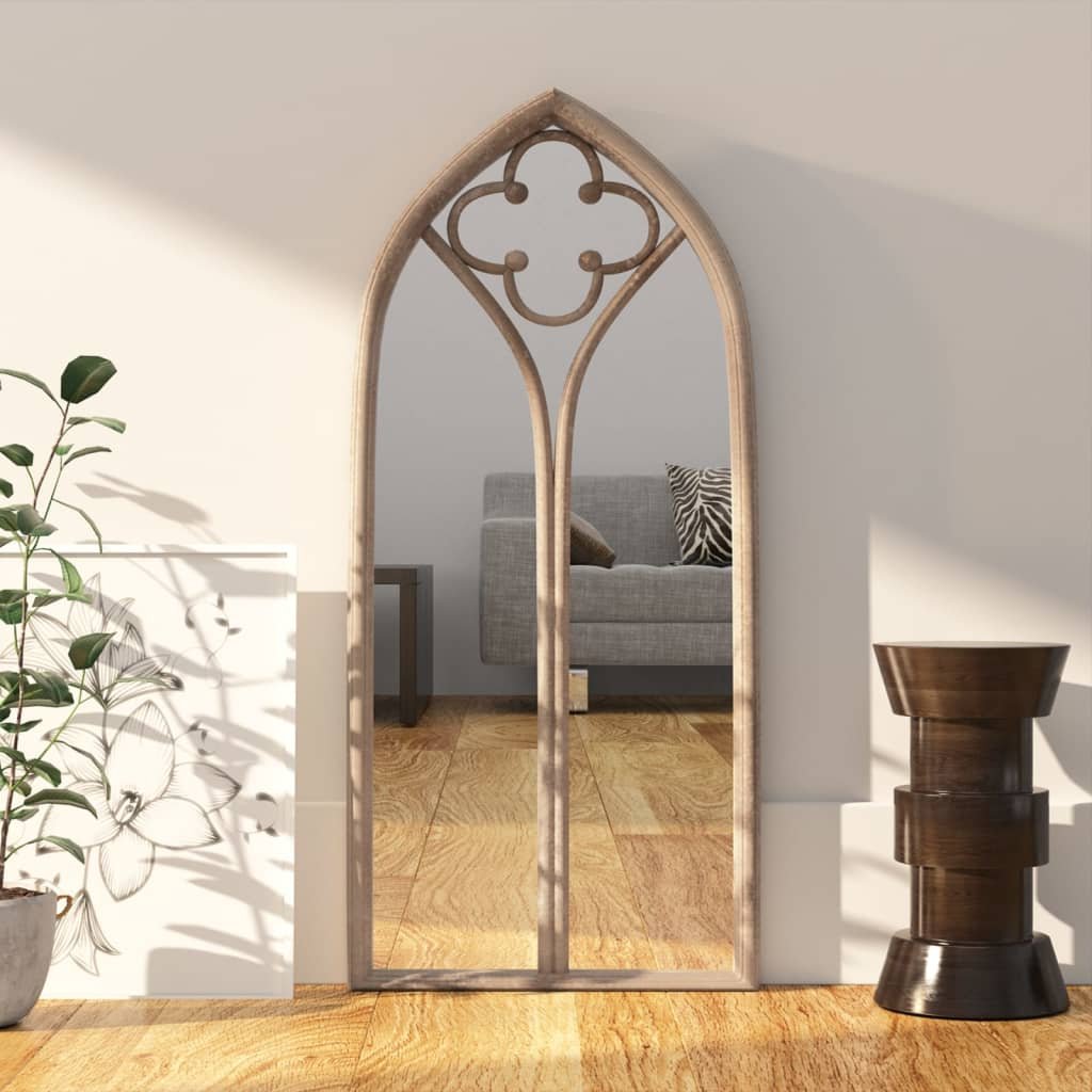 Walplus Iron Wall Mirror 3 cm Thick - Cream - 70 x 30 cm