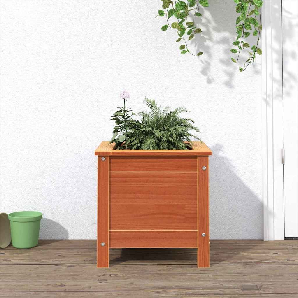 Walplus Wood Garden Planter - Wax Brown - 40 x 40 x 39 cm