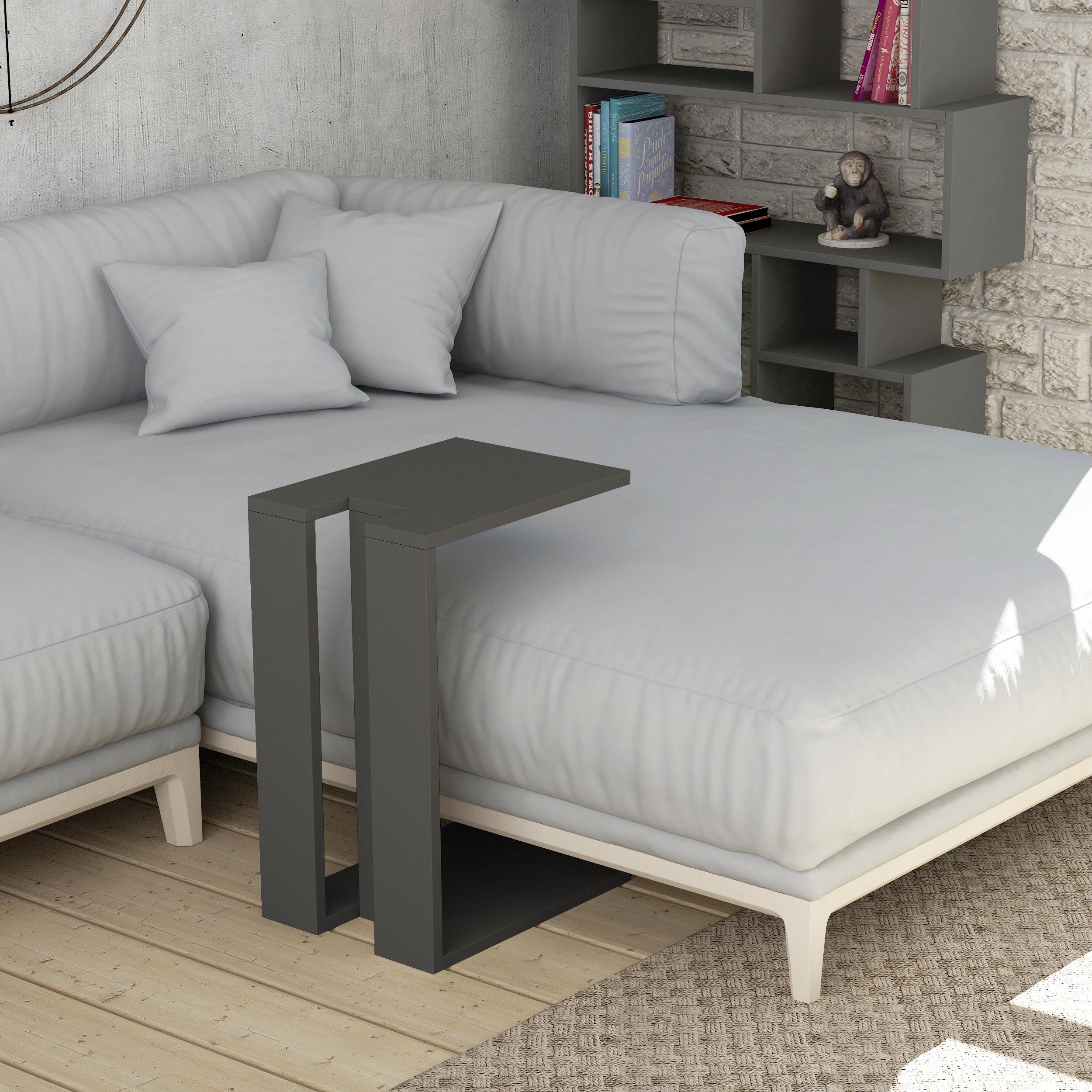 Decortie Muju Melamine Coated Particleboard Side Table - Anthracite