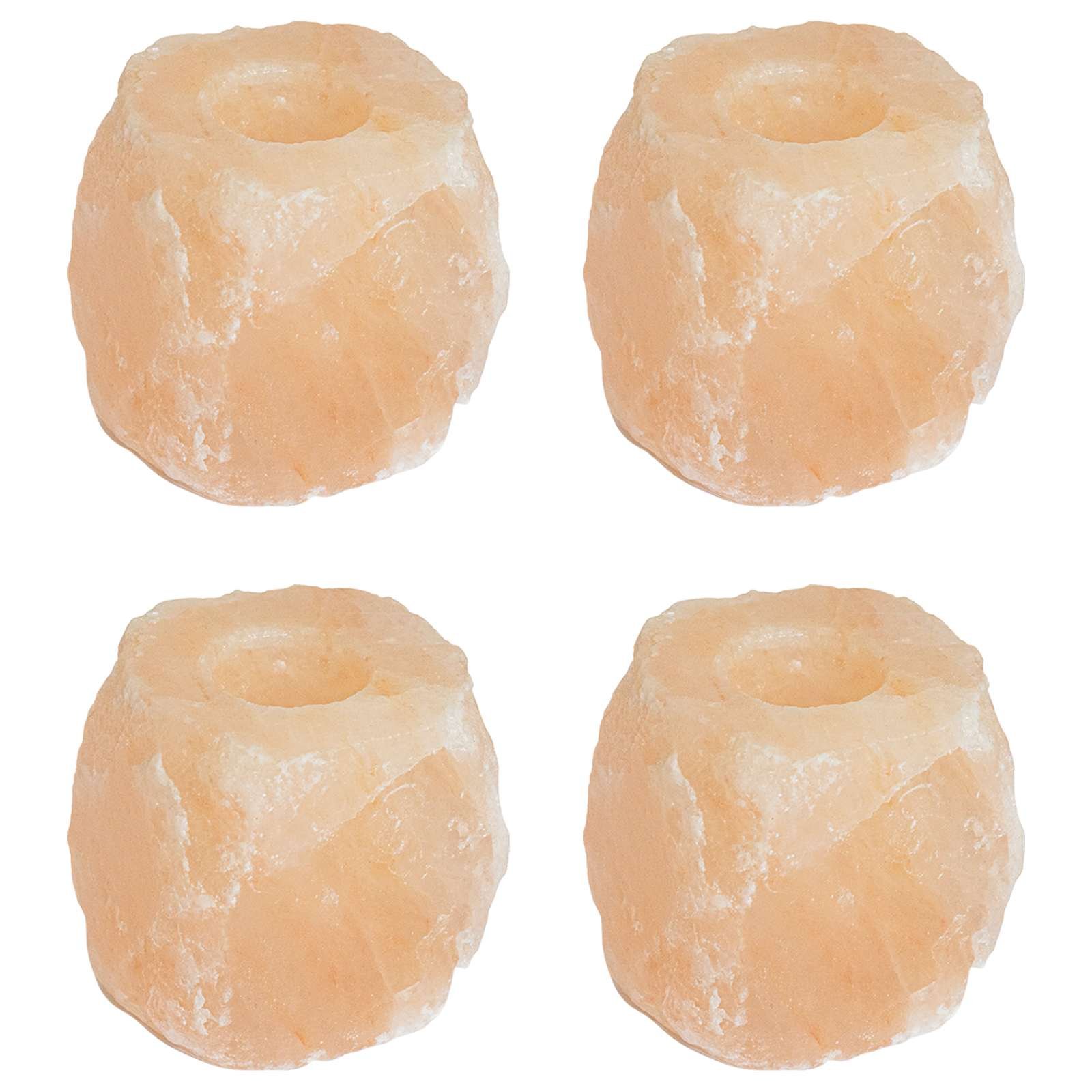 Walplus Pink Rock Salt Tealight Holders - Pack of 4