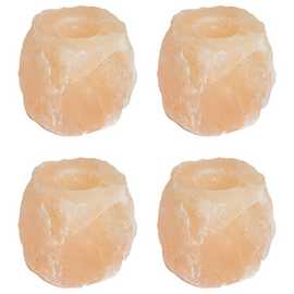 Walplus Pink Rock Salt Tealight Holders - Pack of 4