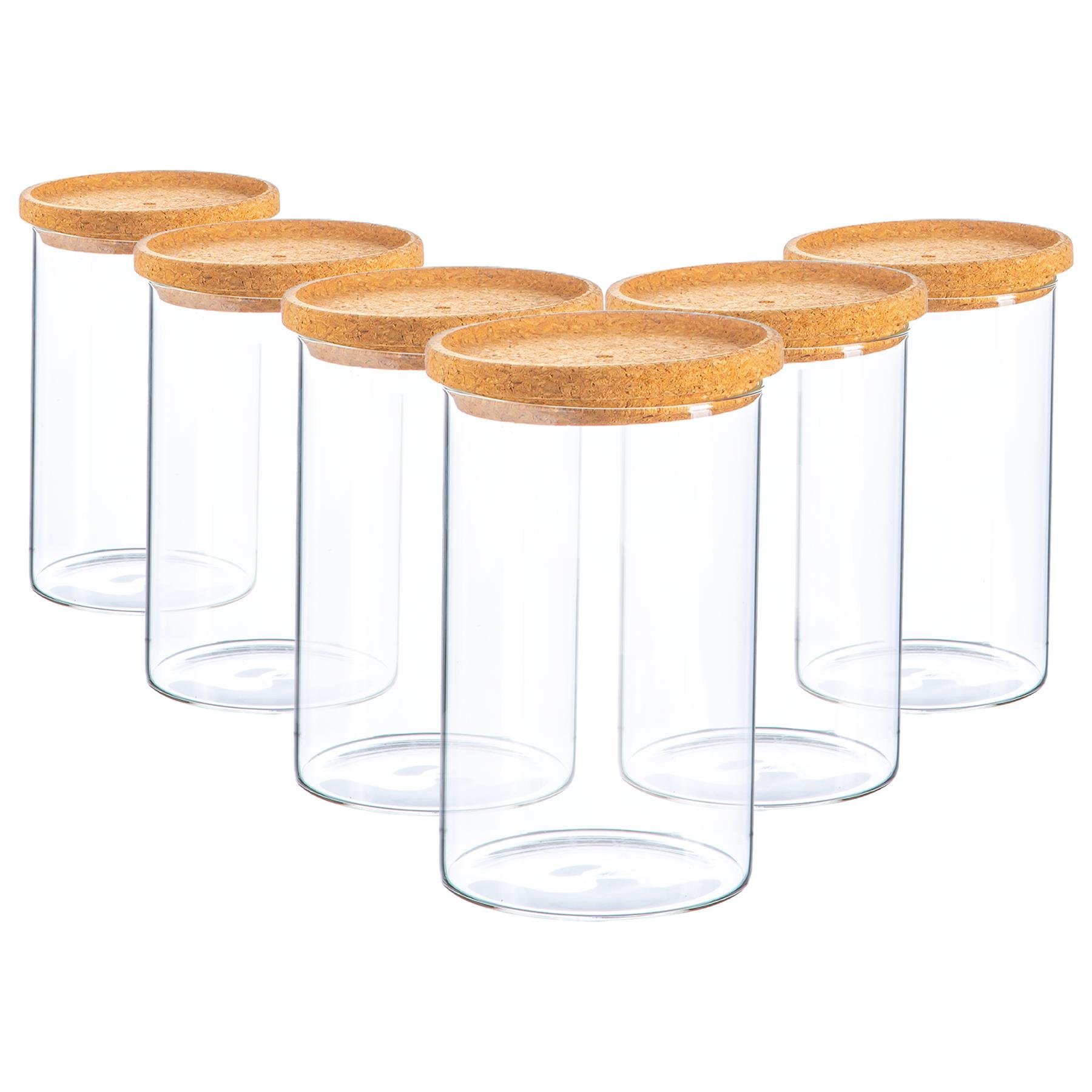 Argon Tableware Scandi Storage Jar with Cork Lids - Pack of 6
