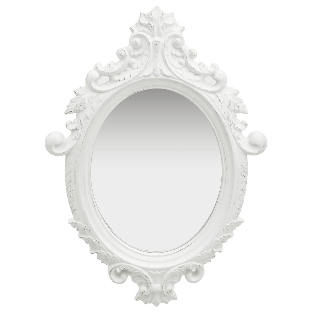 Walplus Wood Wall Mirror - White - 56 x 76 cm