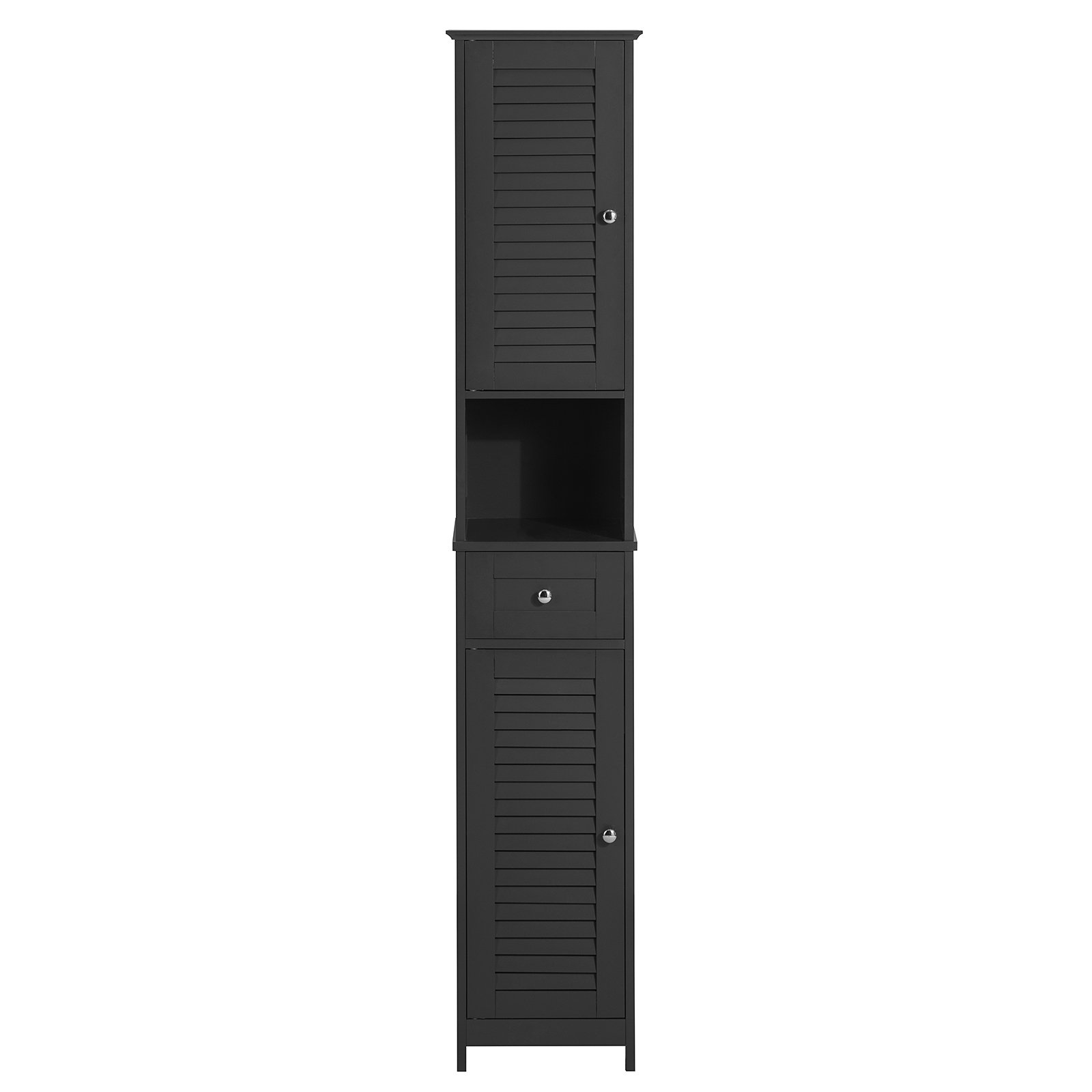 SoBuy 1 Drawer 2 Door 2 Shelf Storage High Bathroom Cabinet - Dark Grey