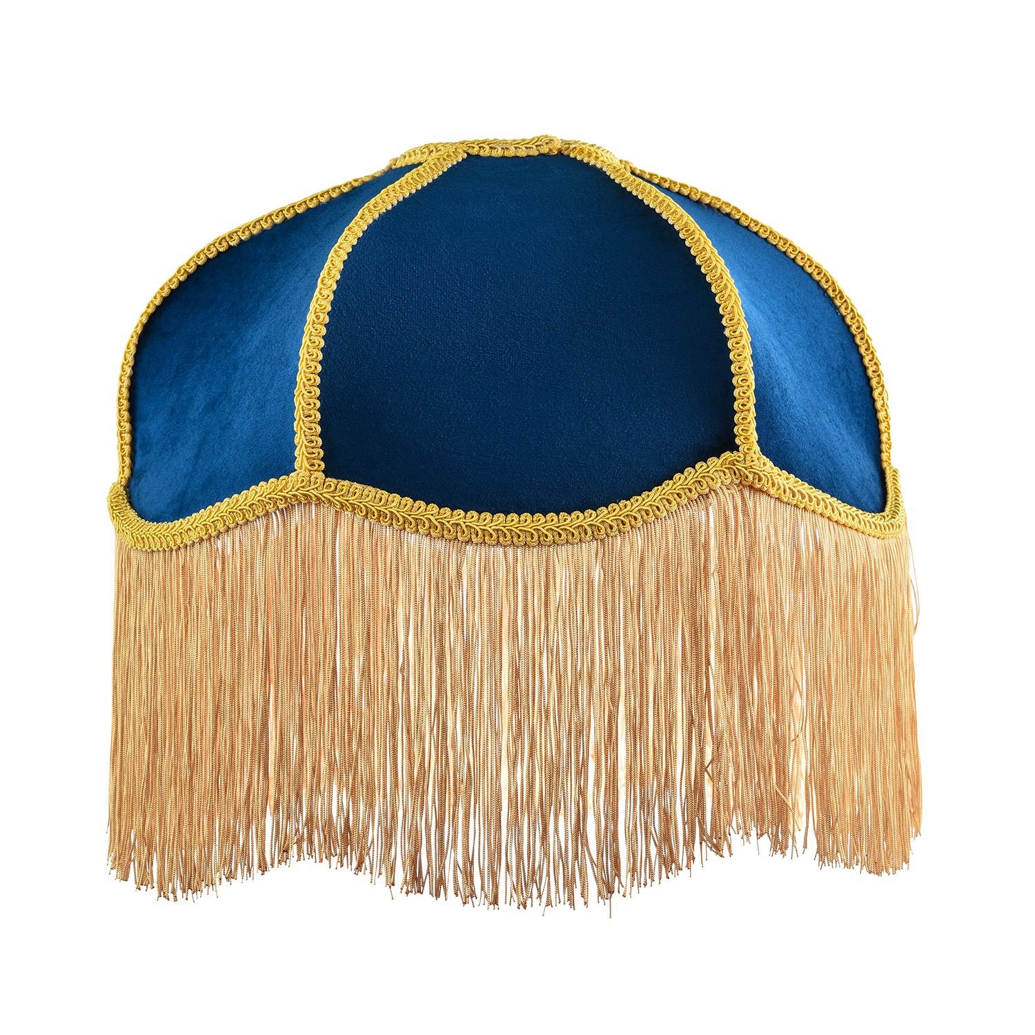 Happy Homewares Navy Blue Velvet Domed Victorian Lampshade - 36cm