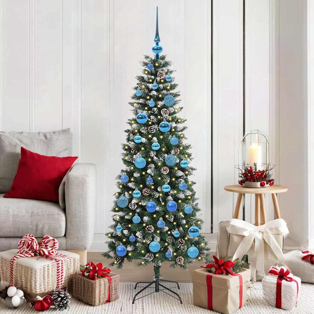 Walplus 150 LED Lights Artificial Christmas Tree Space Saving - Green - 150 cm
