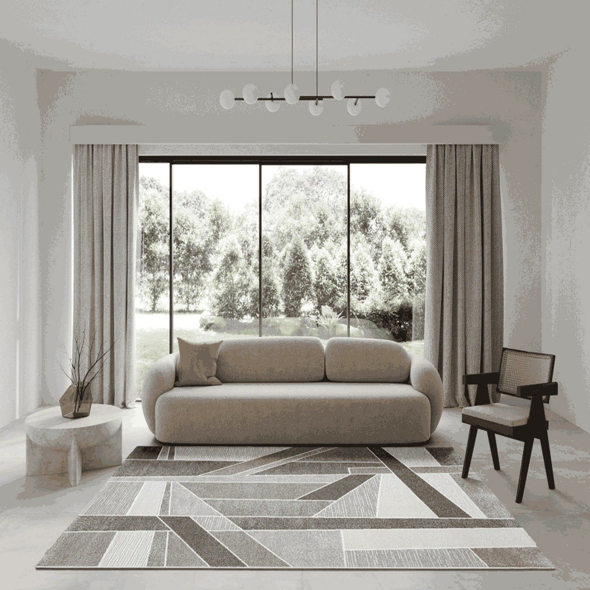 Mega Flooring Grey Modern Geometric Rug - 160 x 230cm