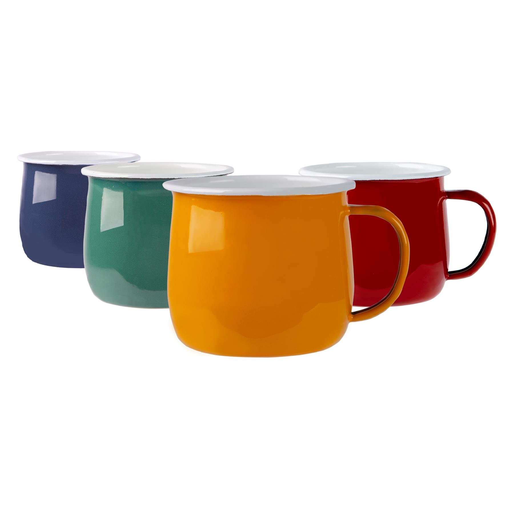 Argon Tableware Coloured Enamel Belly Mugs - 375ml - 4 Colours