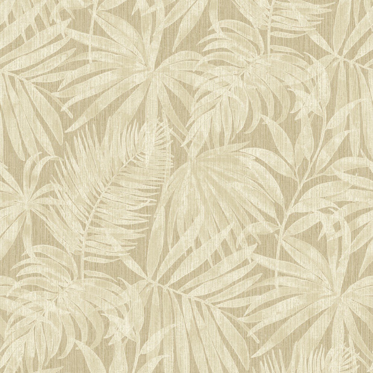 Grandeco Boutique Tropical Palm Leaf PVC-free Eco Wallpaper - Sand