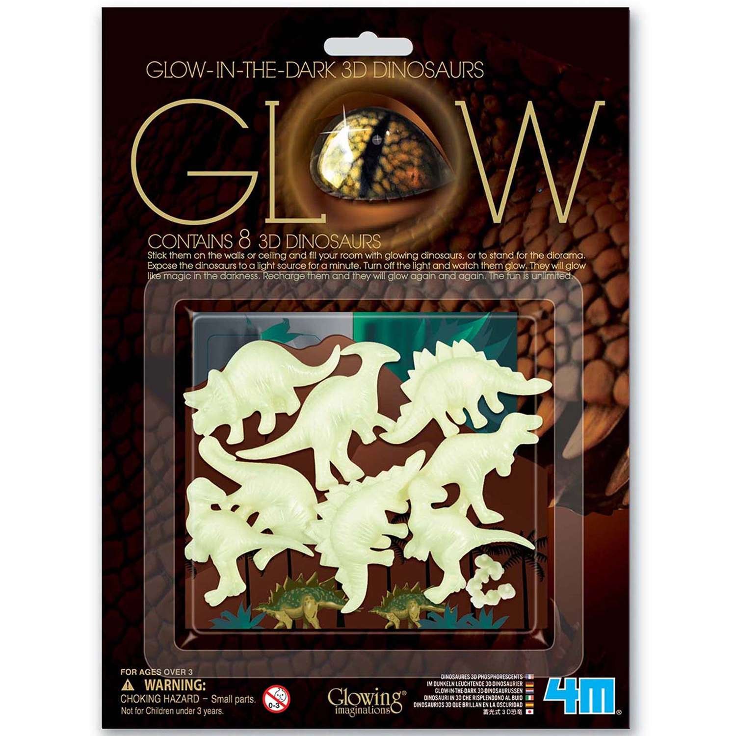 4M Glow-In-The-Dark 3D Dinosaur - 3 Years +