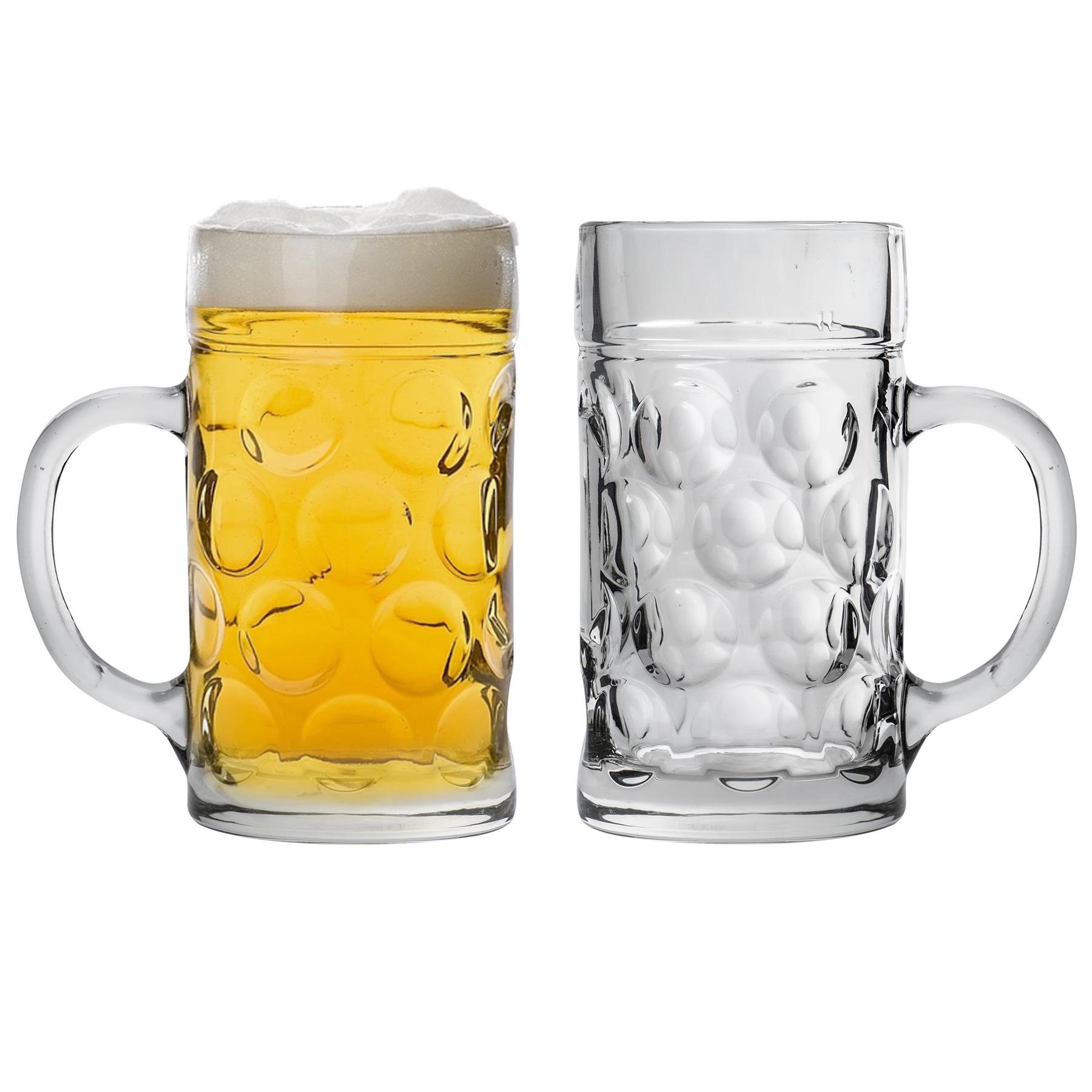 Rink Drink Giant Glass German Beer Steins - 2 Pints - Pack of 2