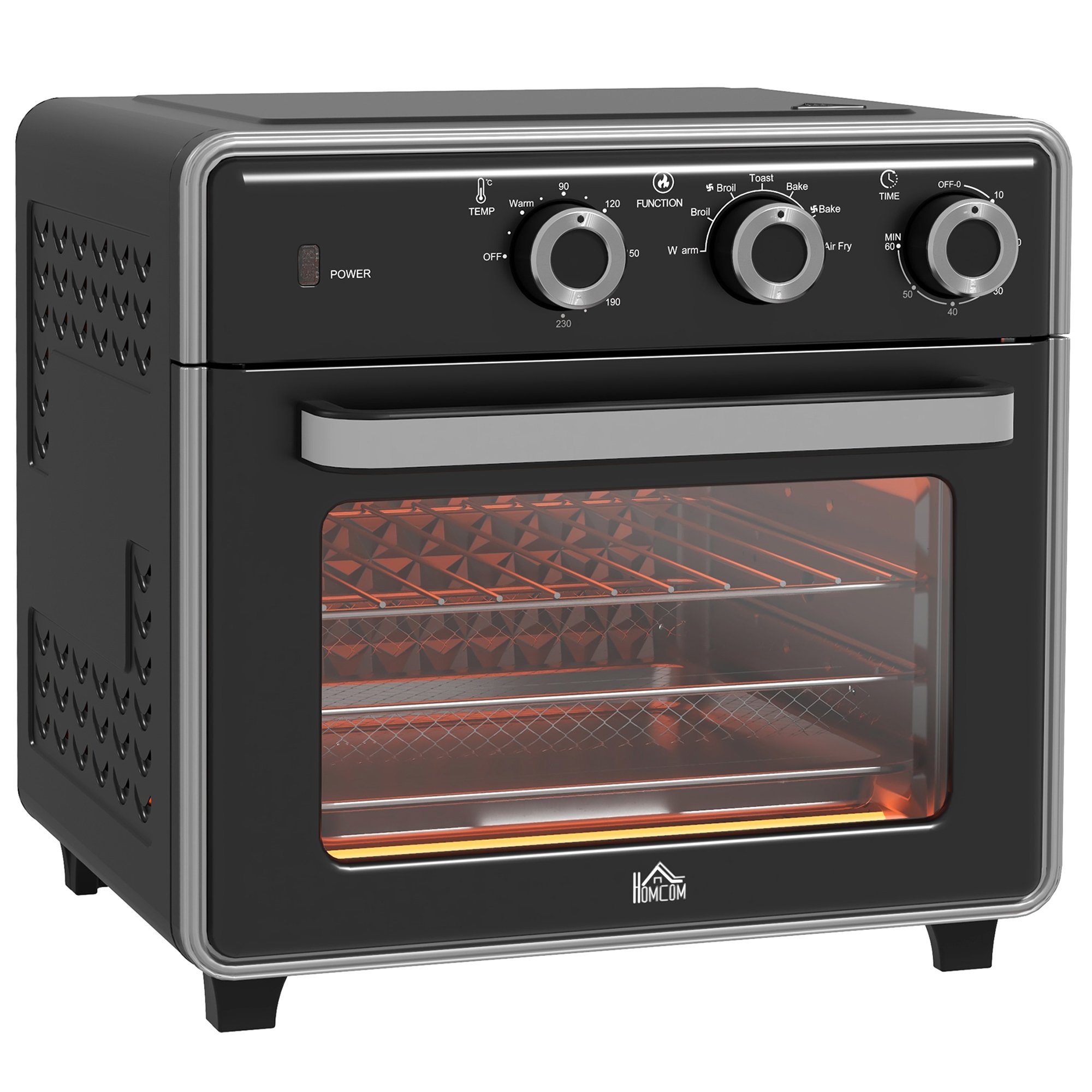 HOMCOM Countertop Oven with Adjustable Temperature and Timer - Black