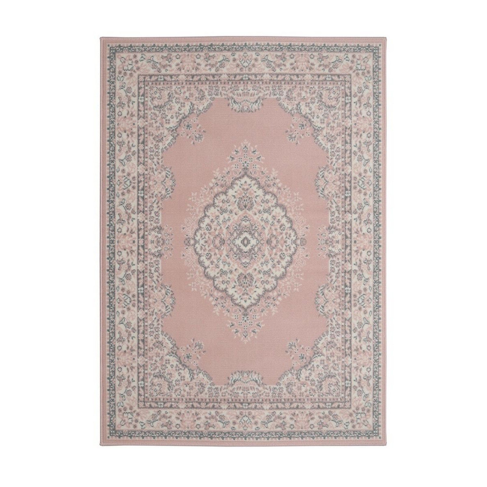 Mega Flooring Pink Traditional Bordered Rug - 160 x 230cm
