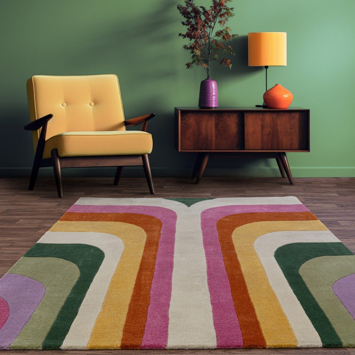 Mega Flooring Pink Handmade Abstract Rug - 200 x 290cm