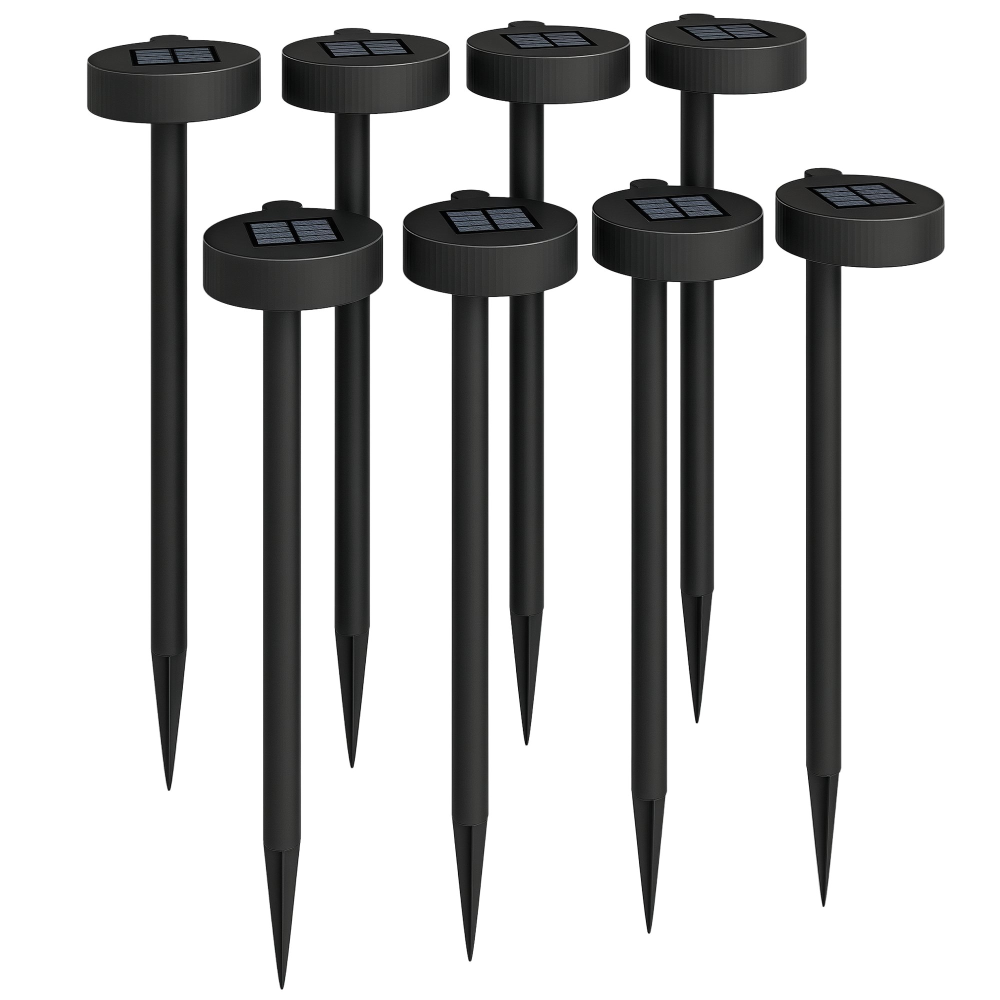 Outsunny Waterproof Plastic Outdoor Garden Solar Light for Path - Black