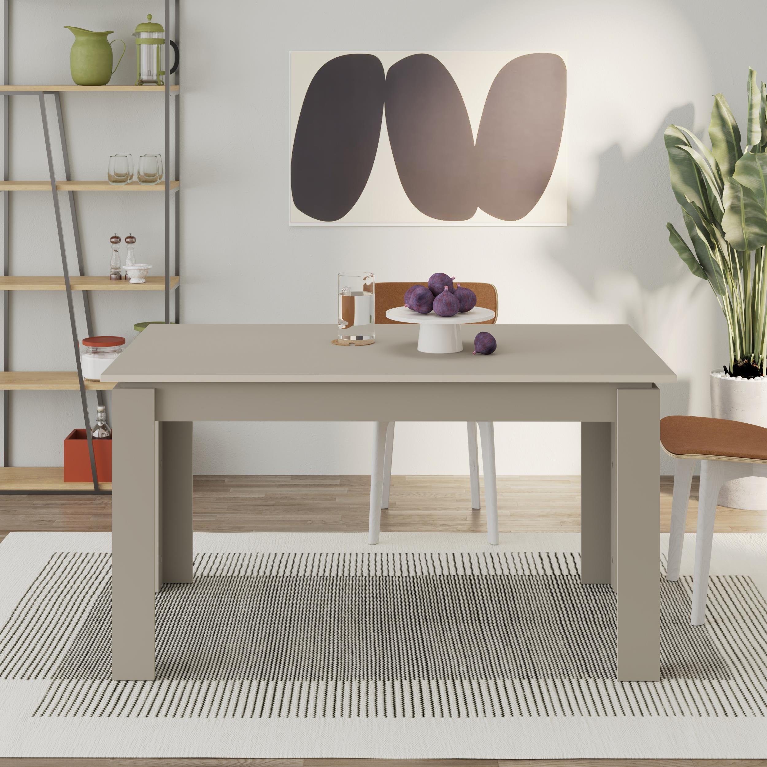 Decortie Tolmen Wood-Effect Extendable Dining Table - Sandstone