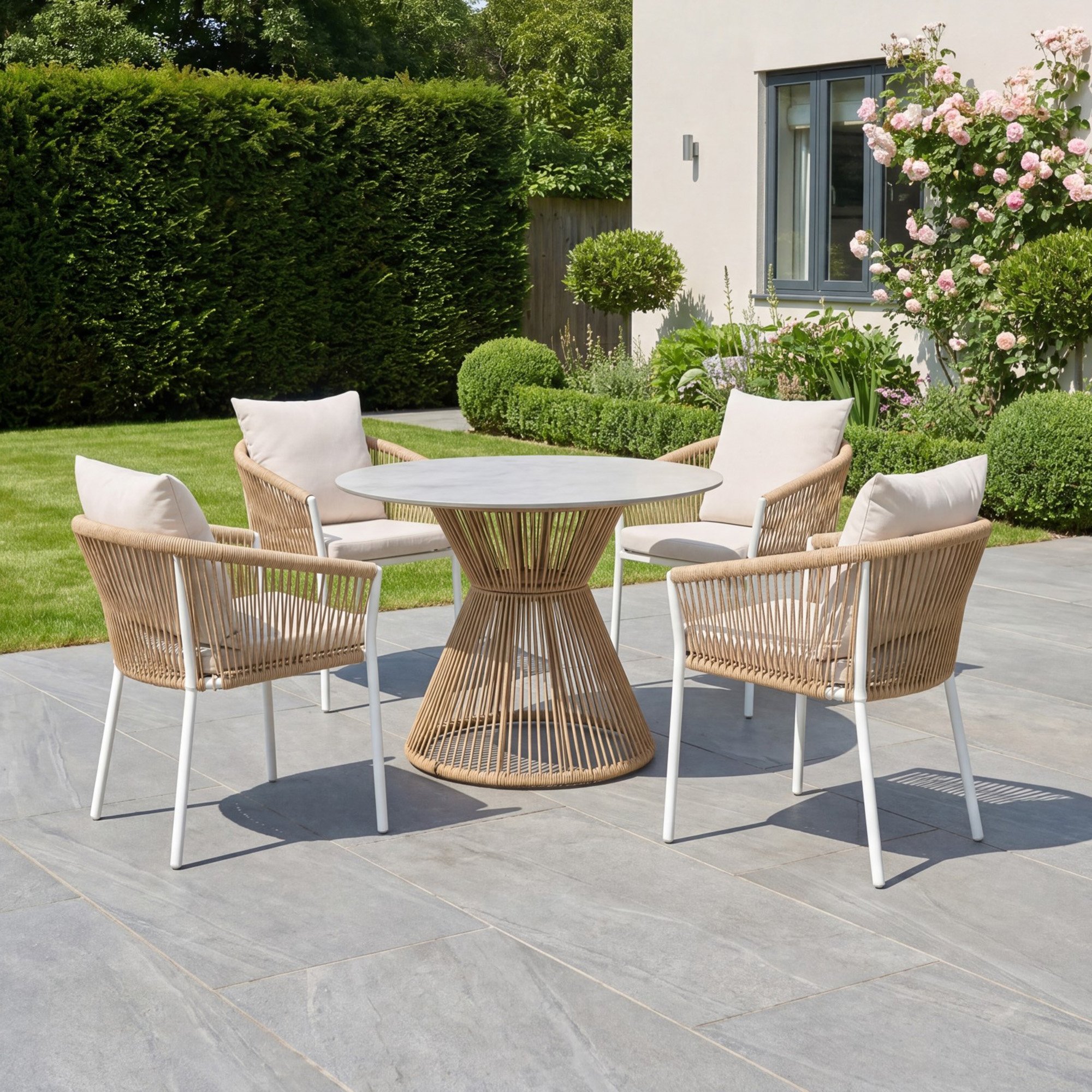 Artemis Home Bellvine 4-Seat Patio Dining Set - Natural White