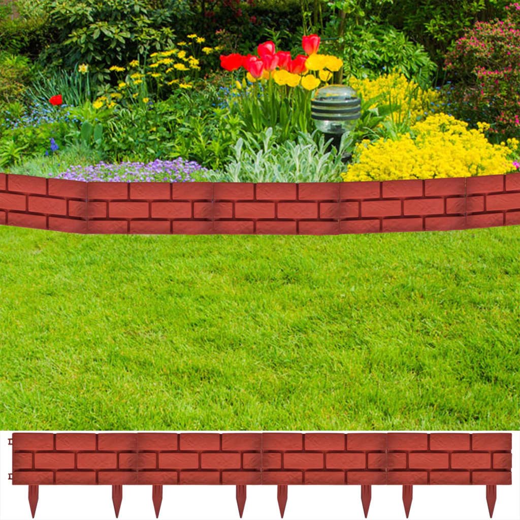 Walplus Pack of 11 Lawn Divider - Red - 45 x 0.05 cm
