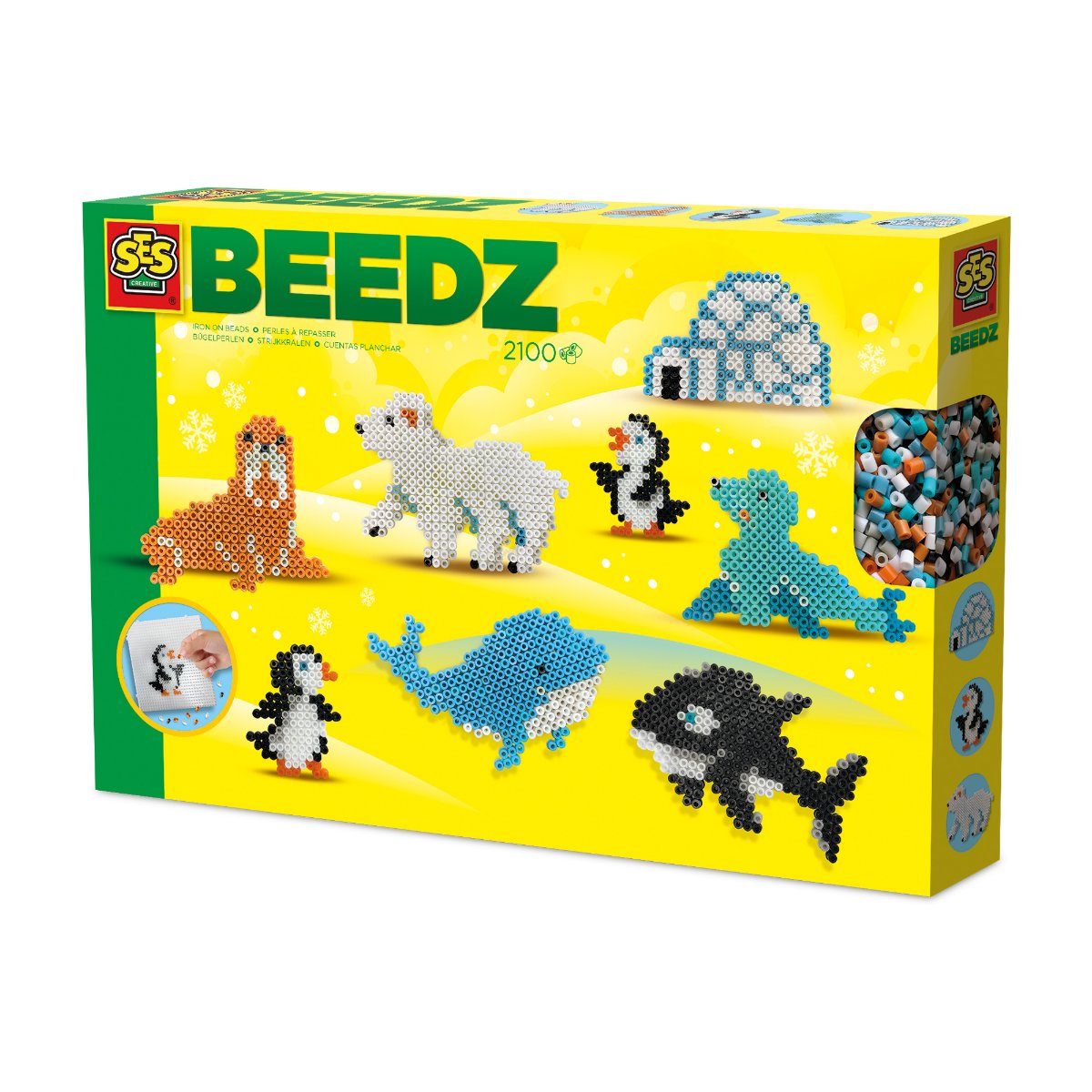 SES Creative Iron On Beads Art Craft Activity Set - Age 5+ - Arctic Animals