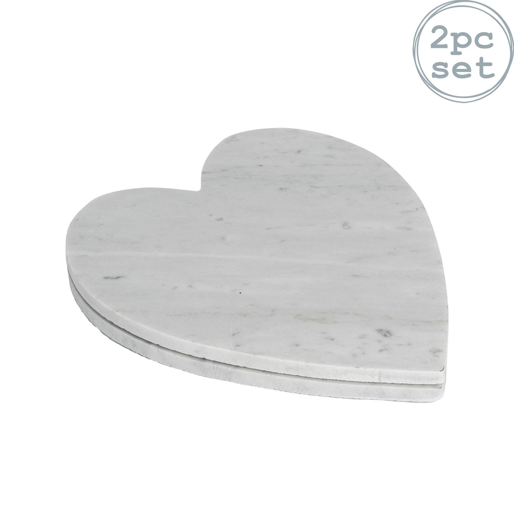 Argon Tableware Heart Marble Serving Platters - Pack of 2