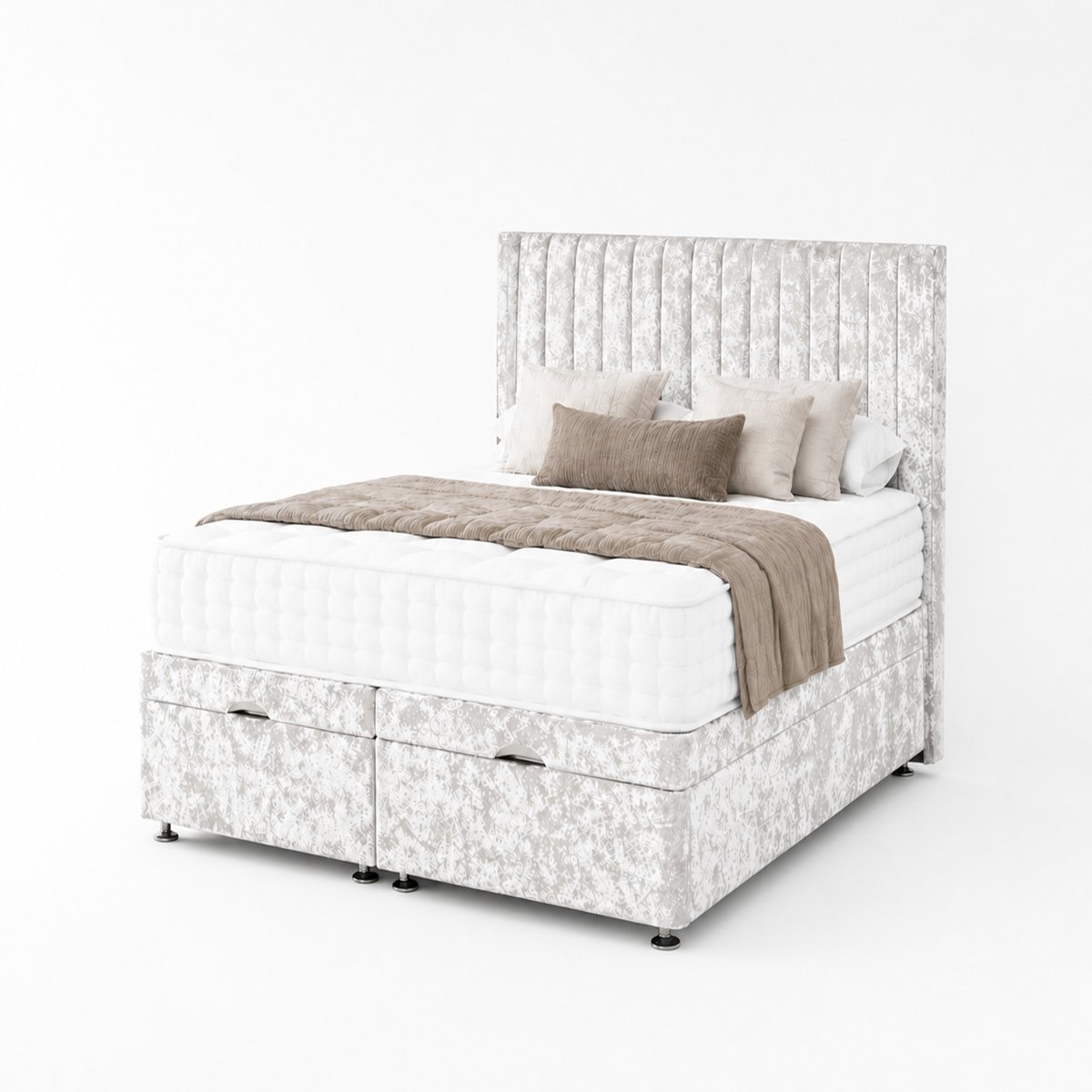 Comfy Deluxe Eva 4ft Small Double End Lift Ottoman Bed Set - White