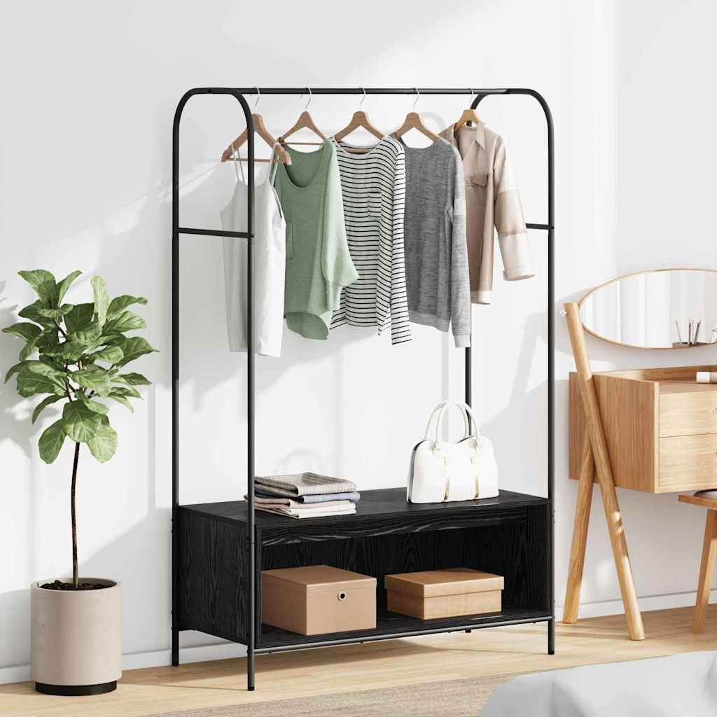 Walplus Engineered Wood Clothes Rack Engineered - Black - 100 x 44 x 160 cm