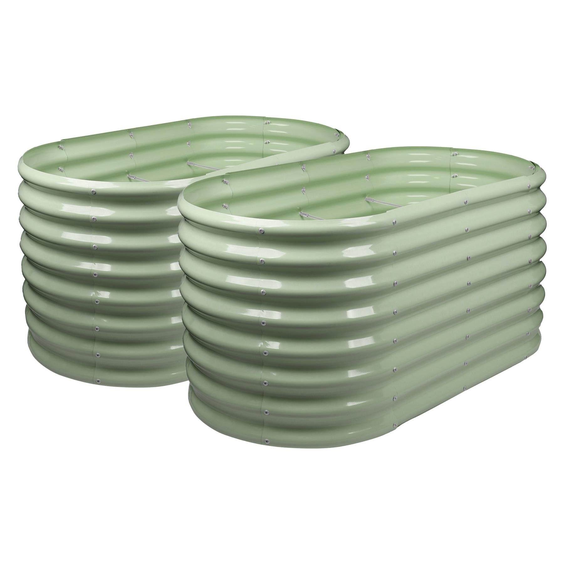 Harbour Housewares 2x Rounded Raised Garden Beds 120 x 60 x 60cm - Green