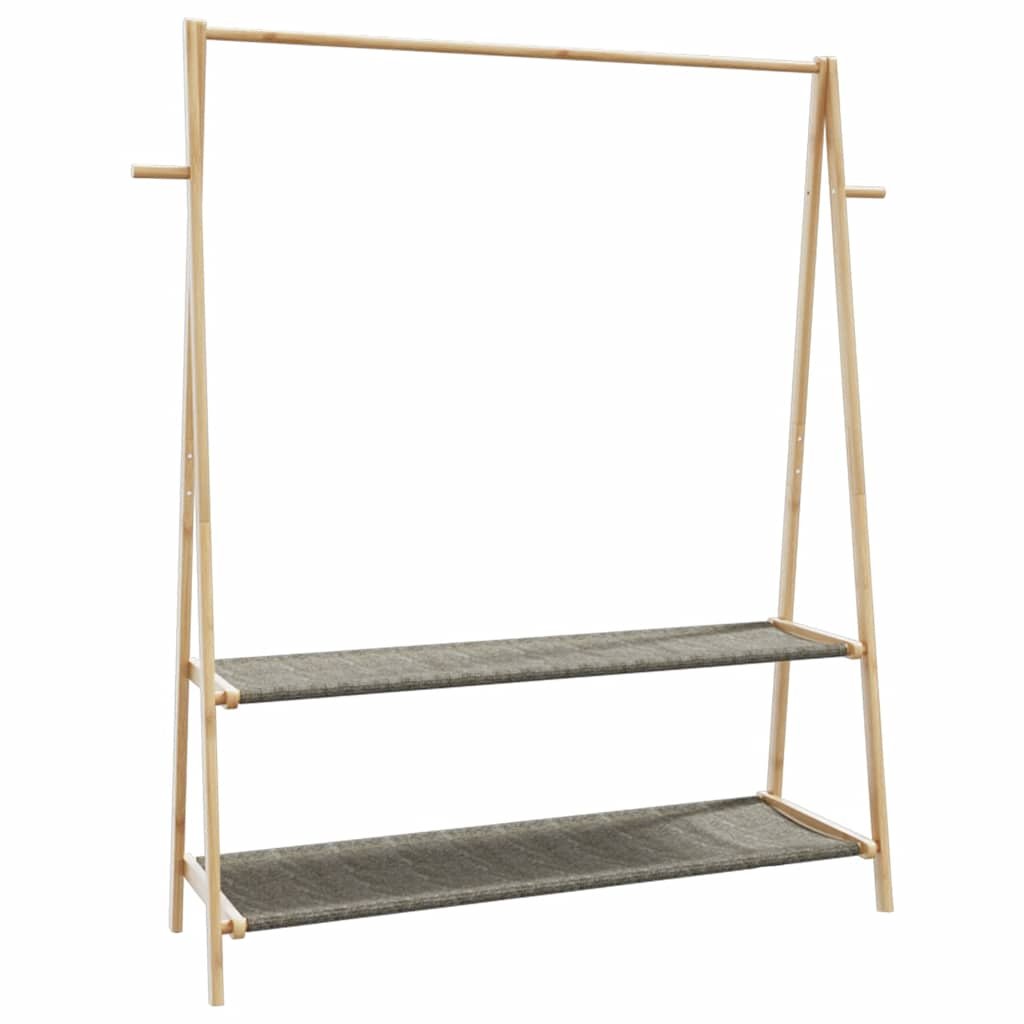 Walplus Bamboo Clothes Rack with Fabric Shelves - 132 x 45.5 x 150.5 cm