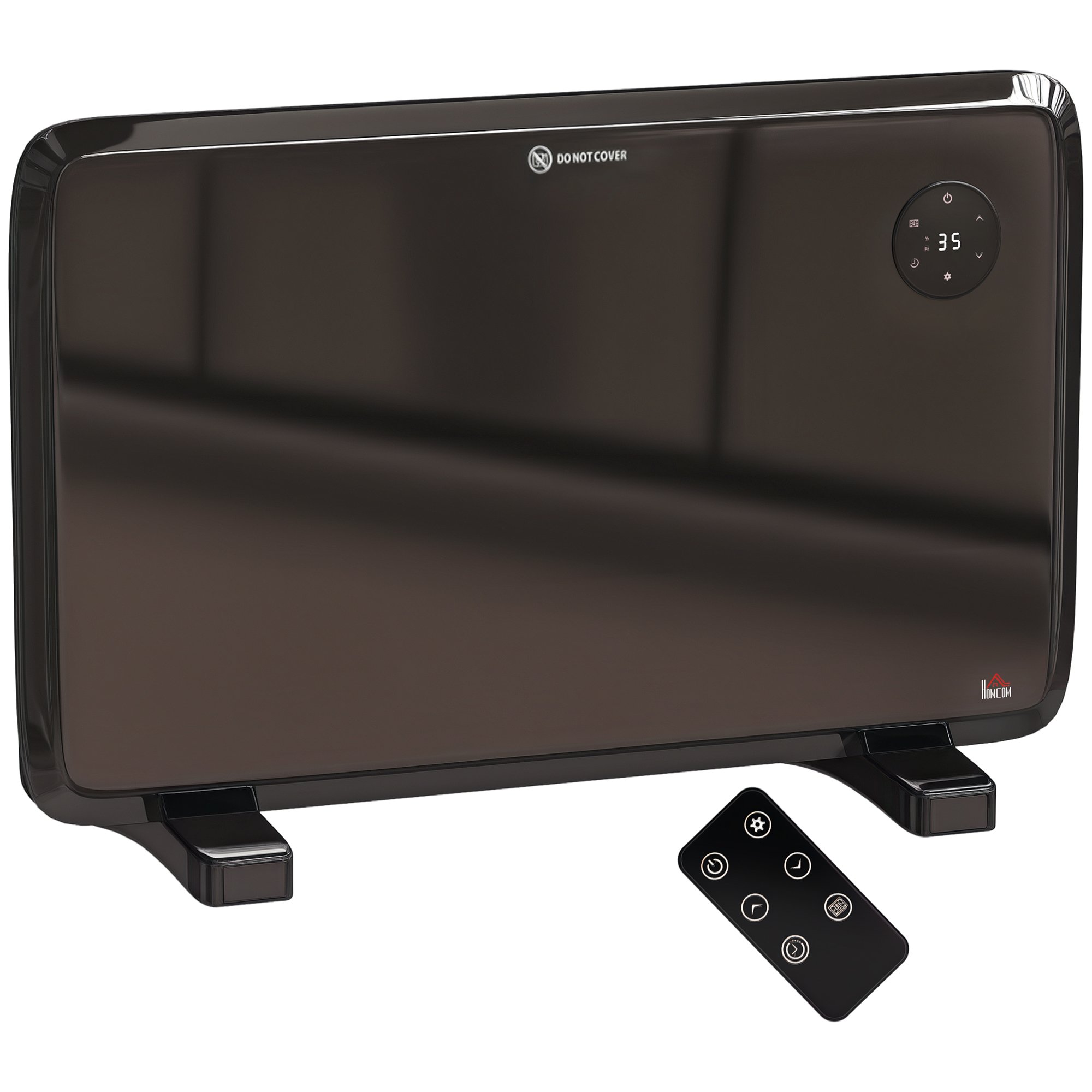 HOMCOM 1200W Wall Mounted Electric Heater with LED Display - Black
