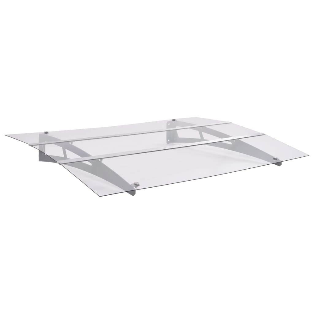 Walplus Door Canopy - Silver Brackets and Transparent Sheets - 120 x 90 cm