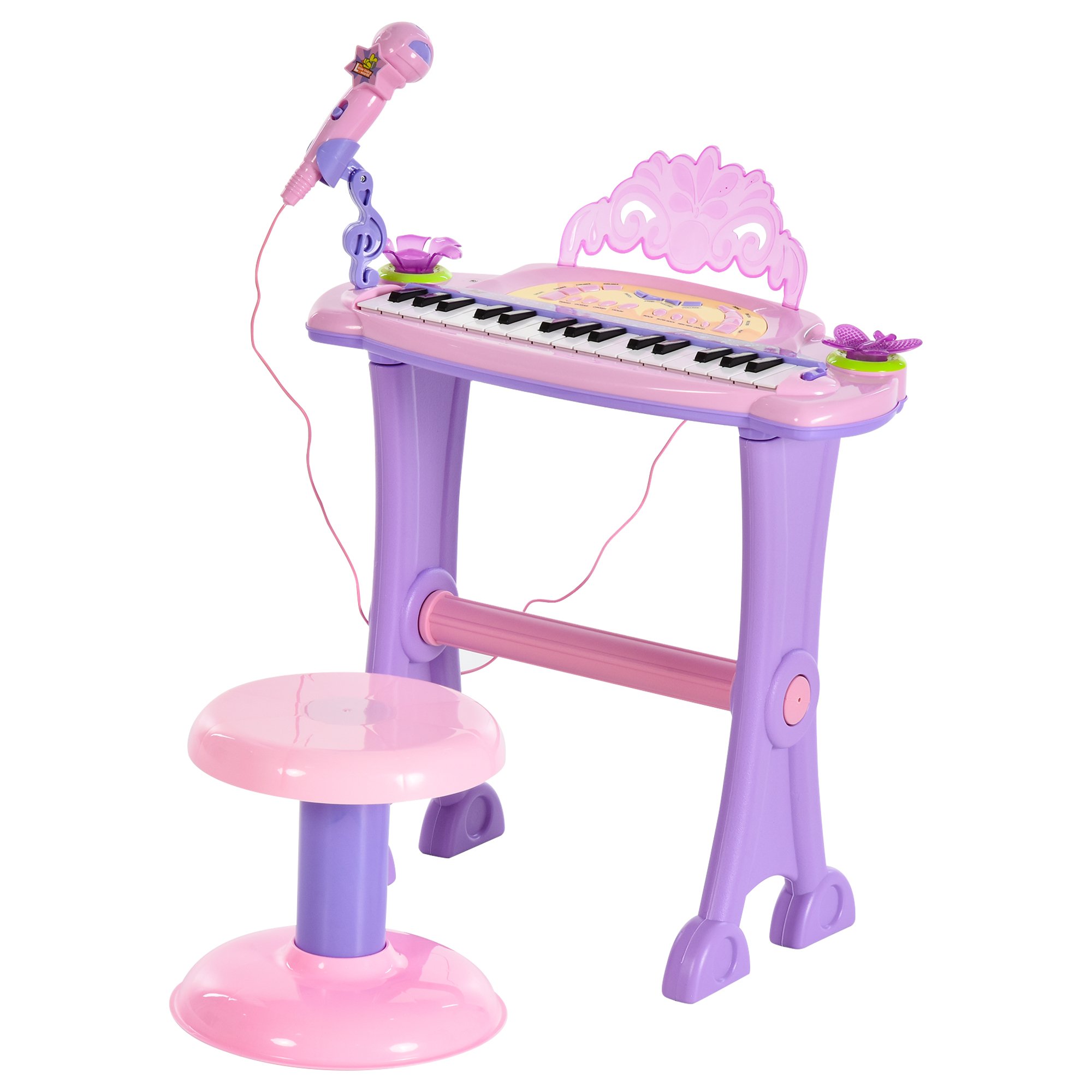 HOMCOM 32 Keys Electronic Kids Keyboard - Pink