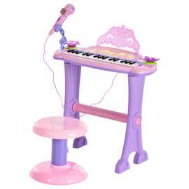 HOMCOM 32 Keys Electronic Kids Keyboard - Pink