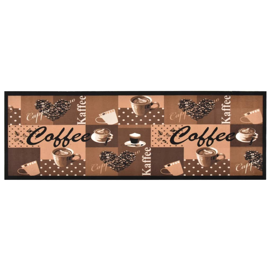 Walplus Coffee Brown Polyamide Kitchen Carpet - Brown - 180 x 60 cm