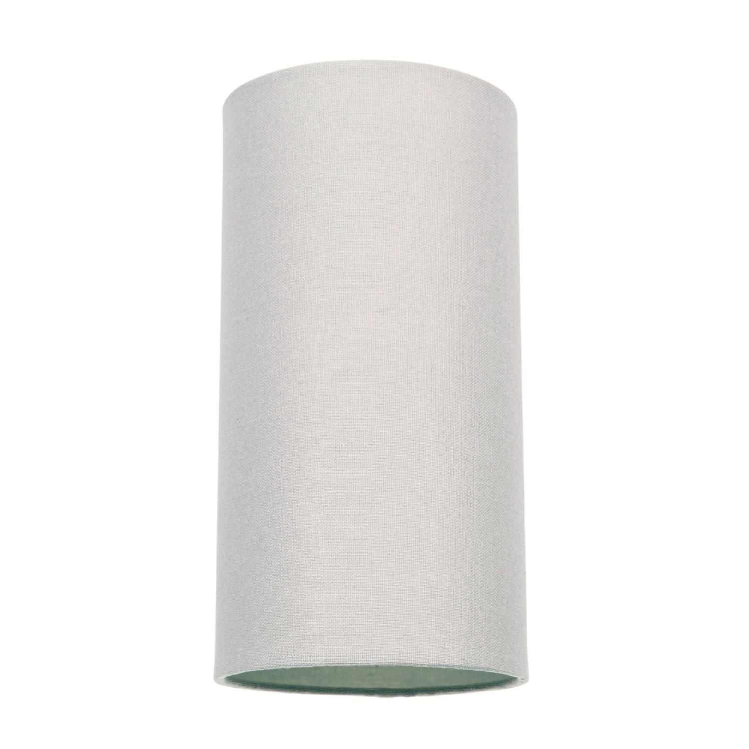 Happy Homewares Dove Grey Linen Fabric Tall Cylindrical Lampshade - 13cm