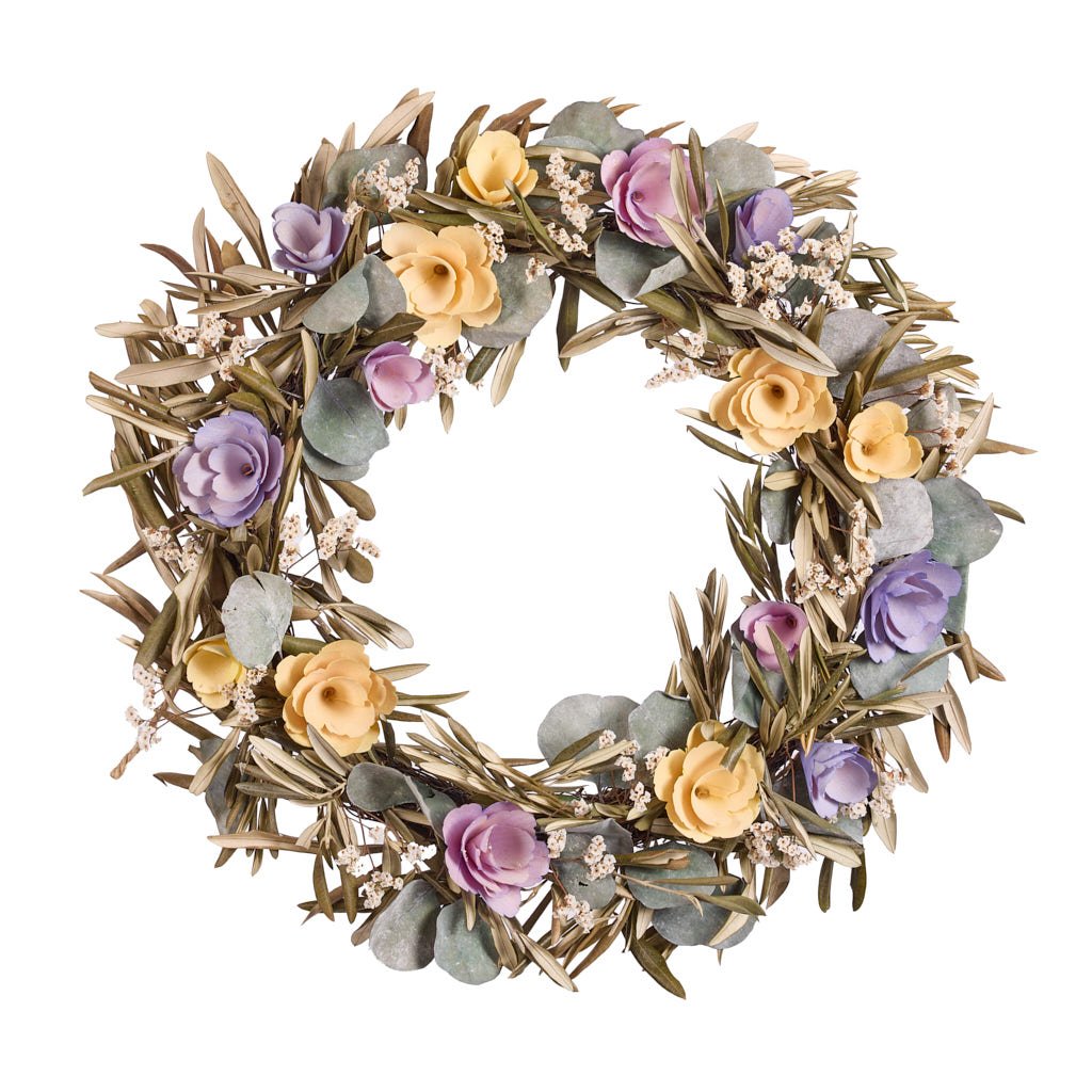 Dibor Olive Leaf Floral Wreath - 46cm