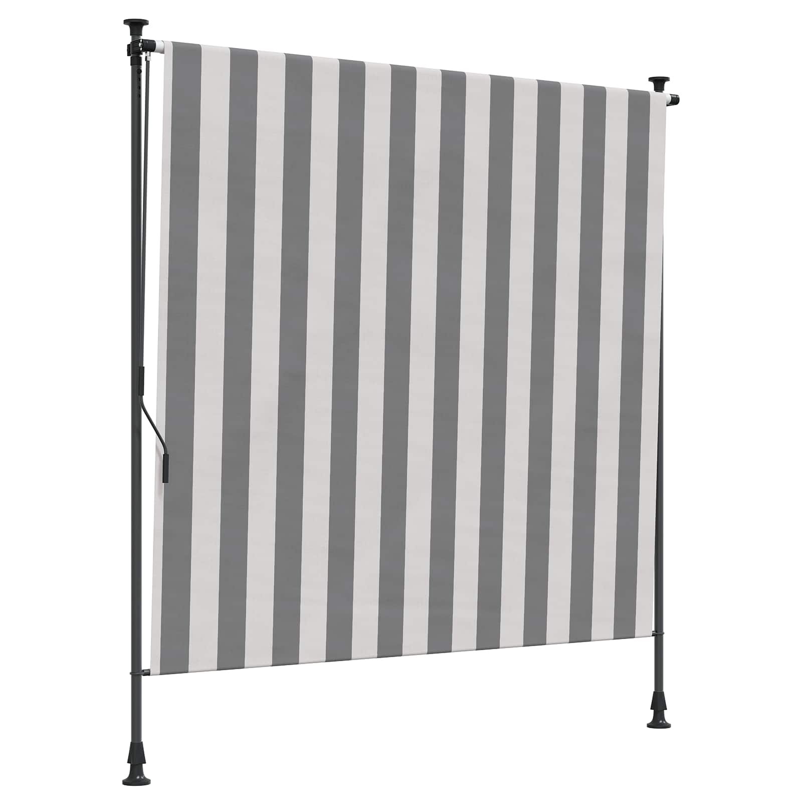 Walplus Polyester Outdoor Roller Blind - Anthracite and White - 100 x 270 cm
