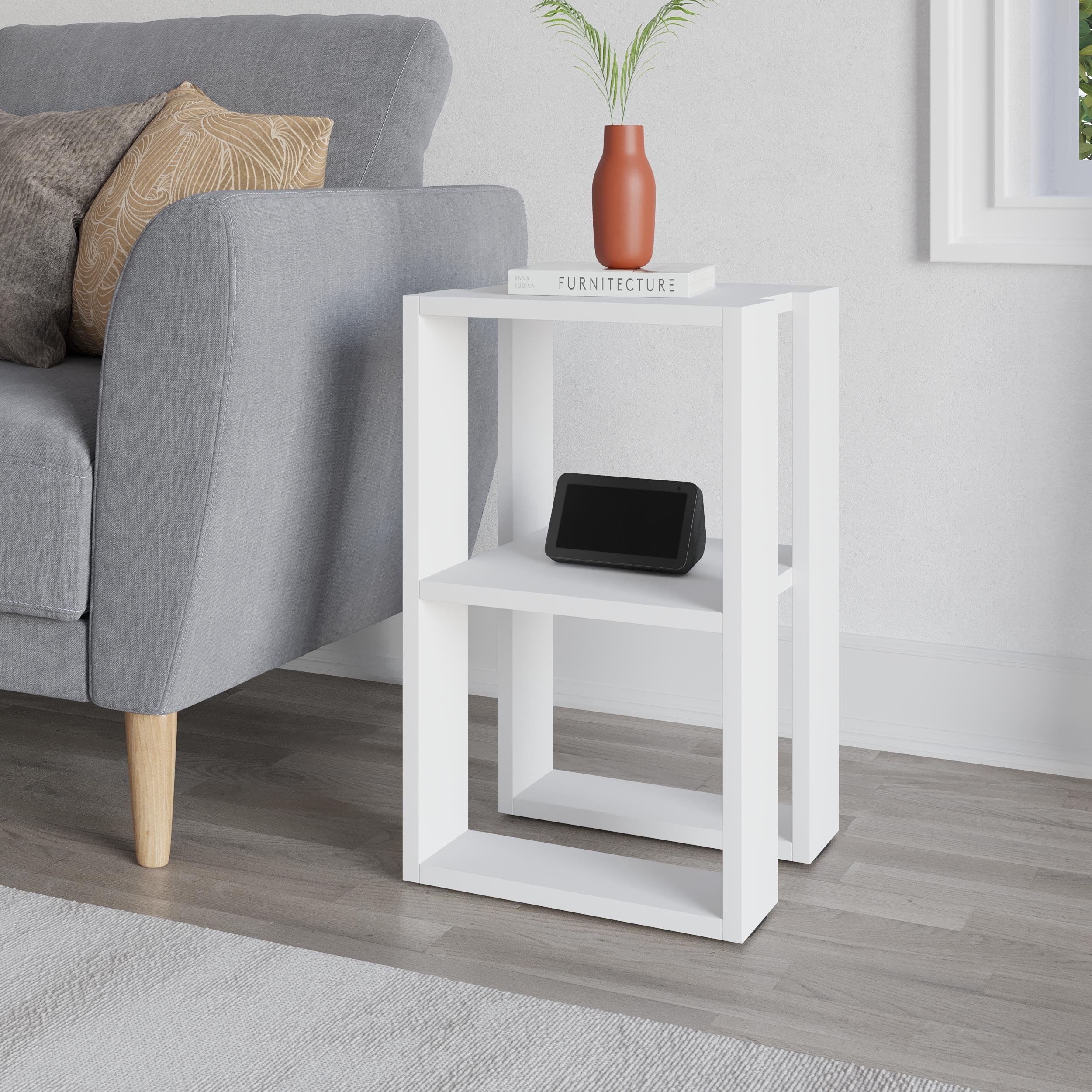 Decortie Lonie Particleboard Bedside Table - White