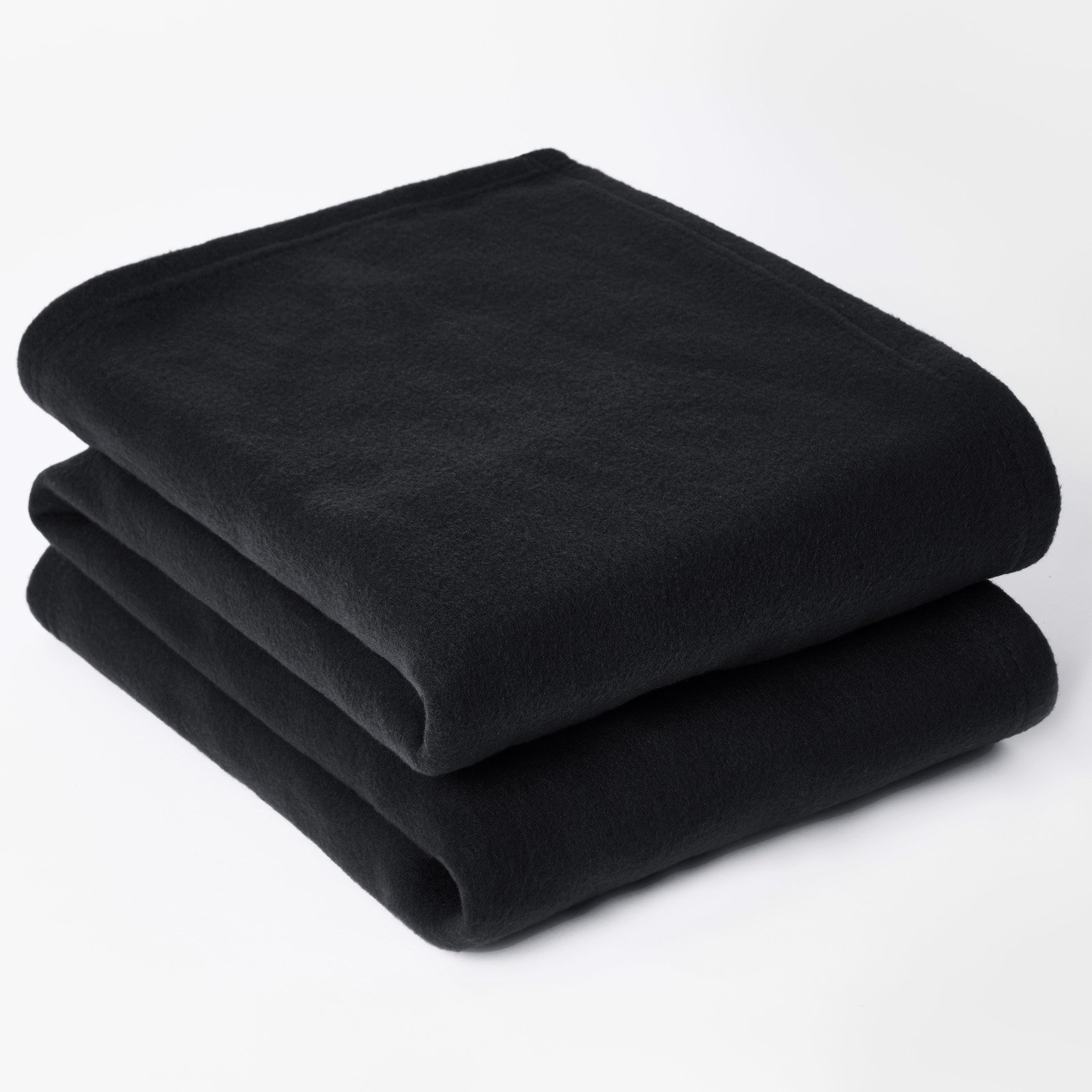 OHS Plain Fleece Blanket Throw 150 x 200cm - Black