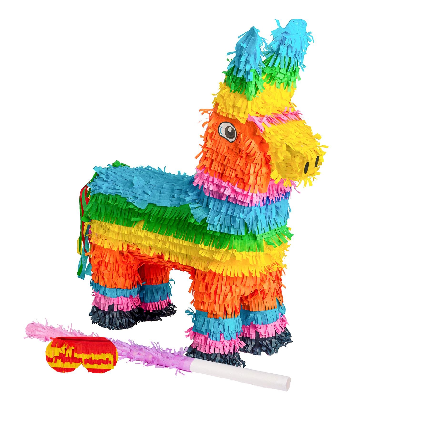 Fax Potato 3pc Donkey Pinata Set with Stick & Blindfold - Pink Stick