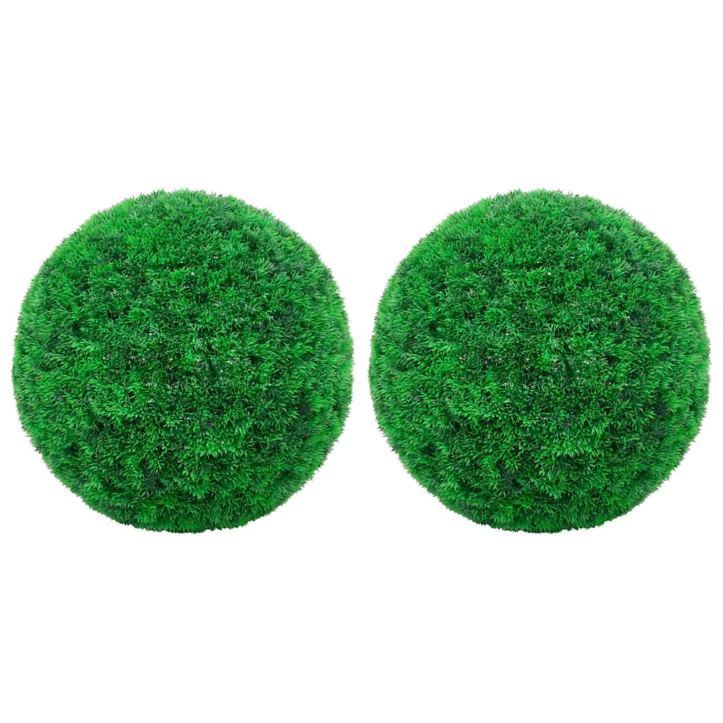 Walplus Pack of 2 Artificial Boxwood Balls - Green - 35 cm